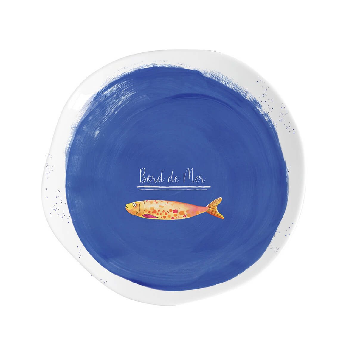 EasyLife Frühstücksteller Bord de Mer, Spülmaschinengeeignet, Weiß, Fische, H: 2cm