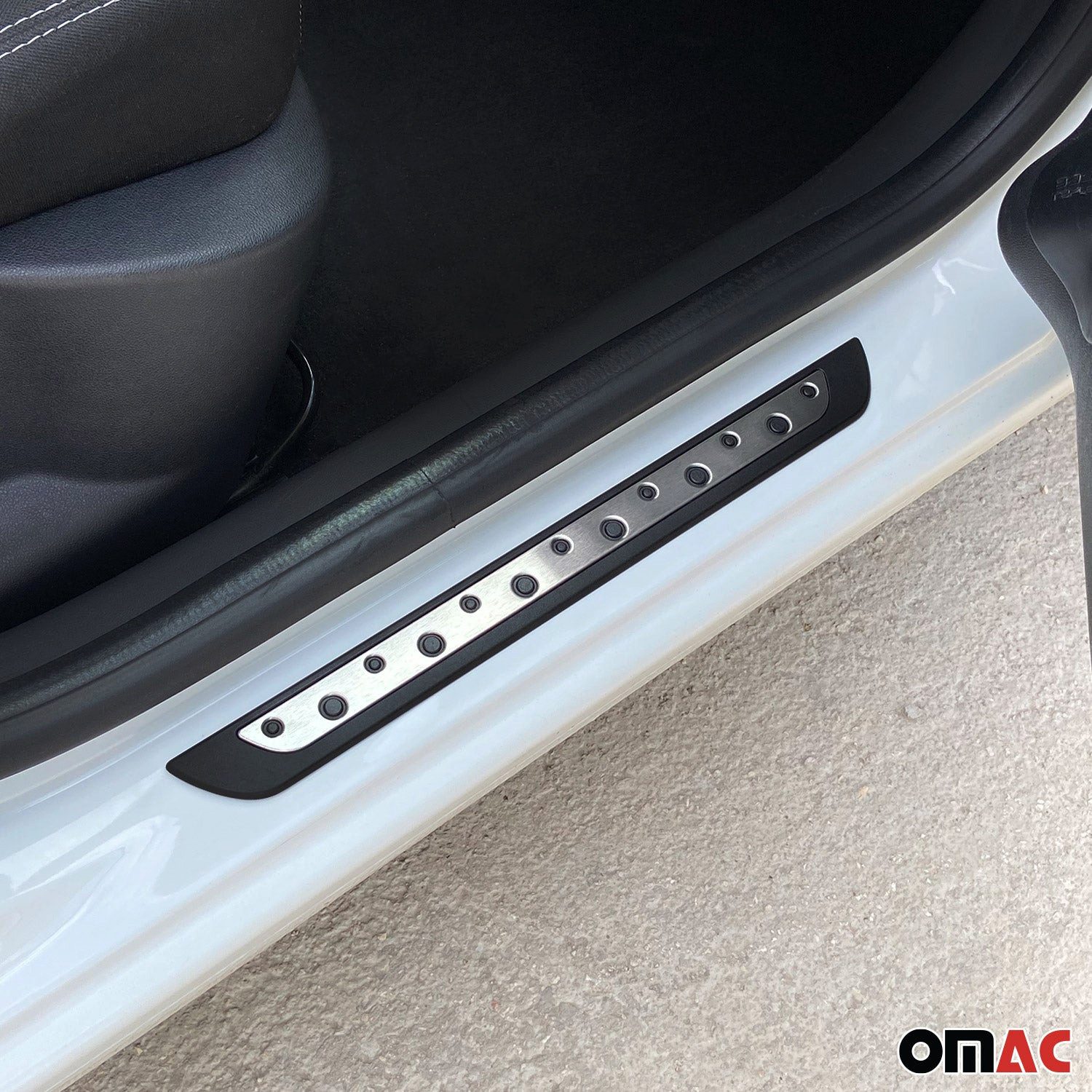 OMAC Zierleisten-Aufkleber Einstiegsleisten für Hyundai Accent 2010-2025 Edelstahl Silber 4tlg, (4tlg), Langlebig,Einfache Reinigung,Einfache Installation,Rostbeständig