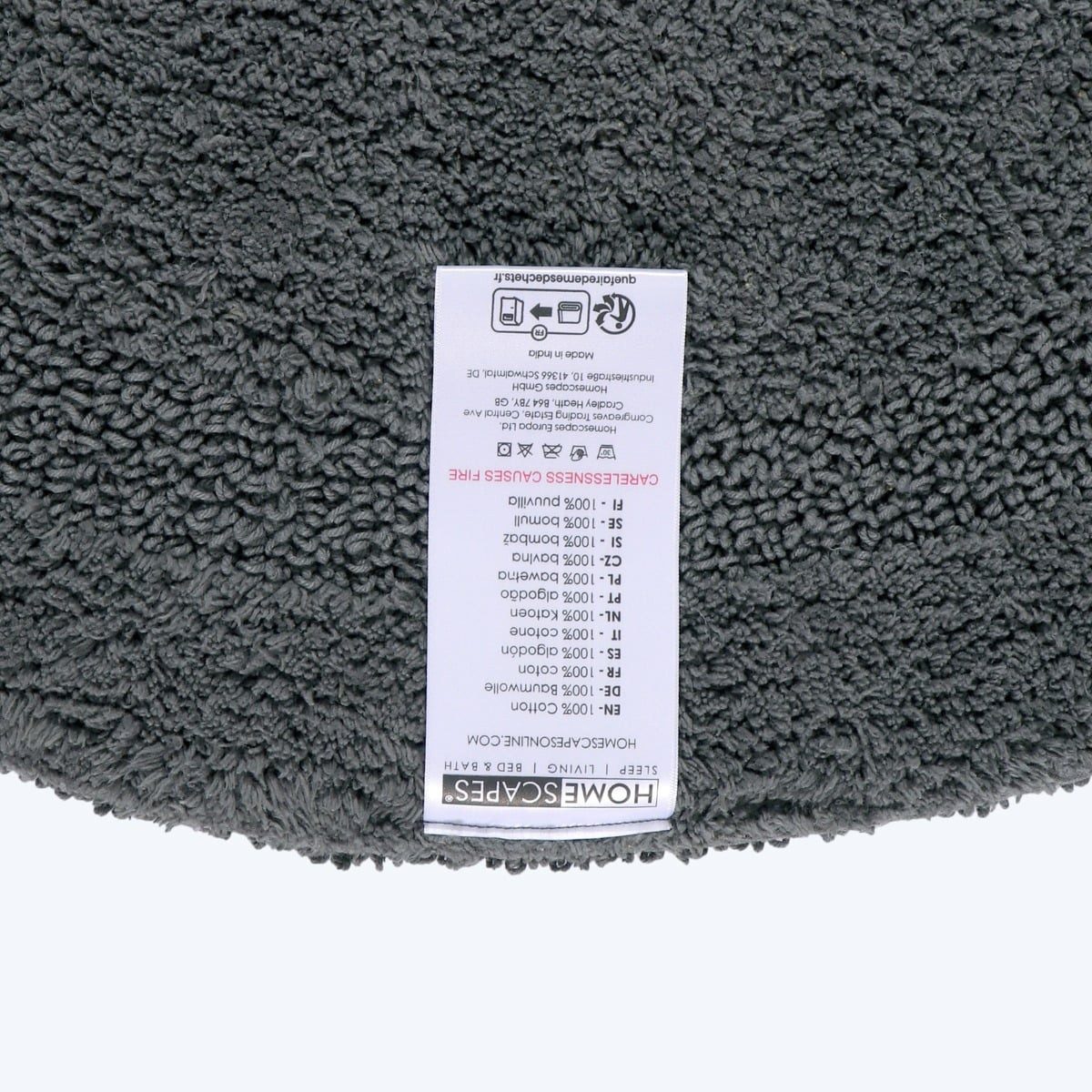 Homescapes Badematte Runde Battematte grau 80 cm aus 100% Baumwolle, Höhe 20 mm, Baumwolle, rund, Φ 80 cm – Bild 2 von 5