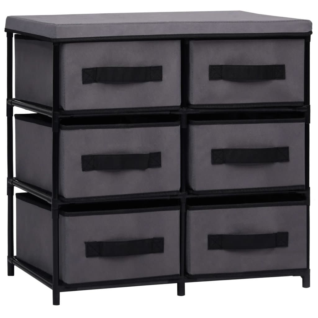 vidaXL Regal Grau Aufbewahrungsregal aus Stahl mit 6 Fächern 55x29x55 cm Grau für I