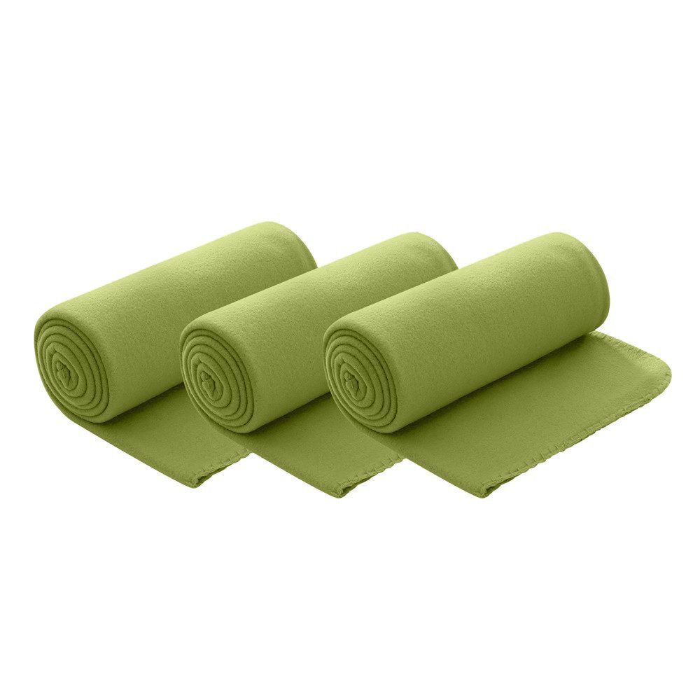 Wohndecke Polar-Fleece, wometo, OEKO-TEX®, 3 Fleecedecken mit Kettel-Rand & Anti-Pilling