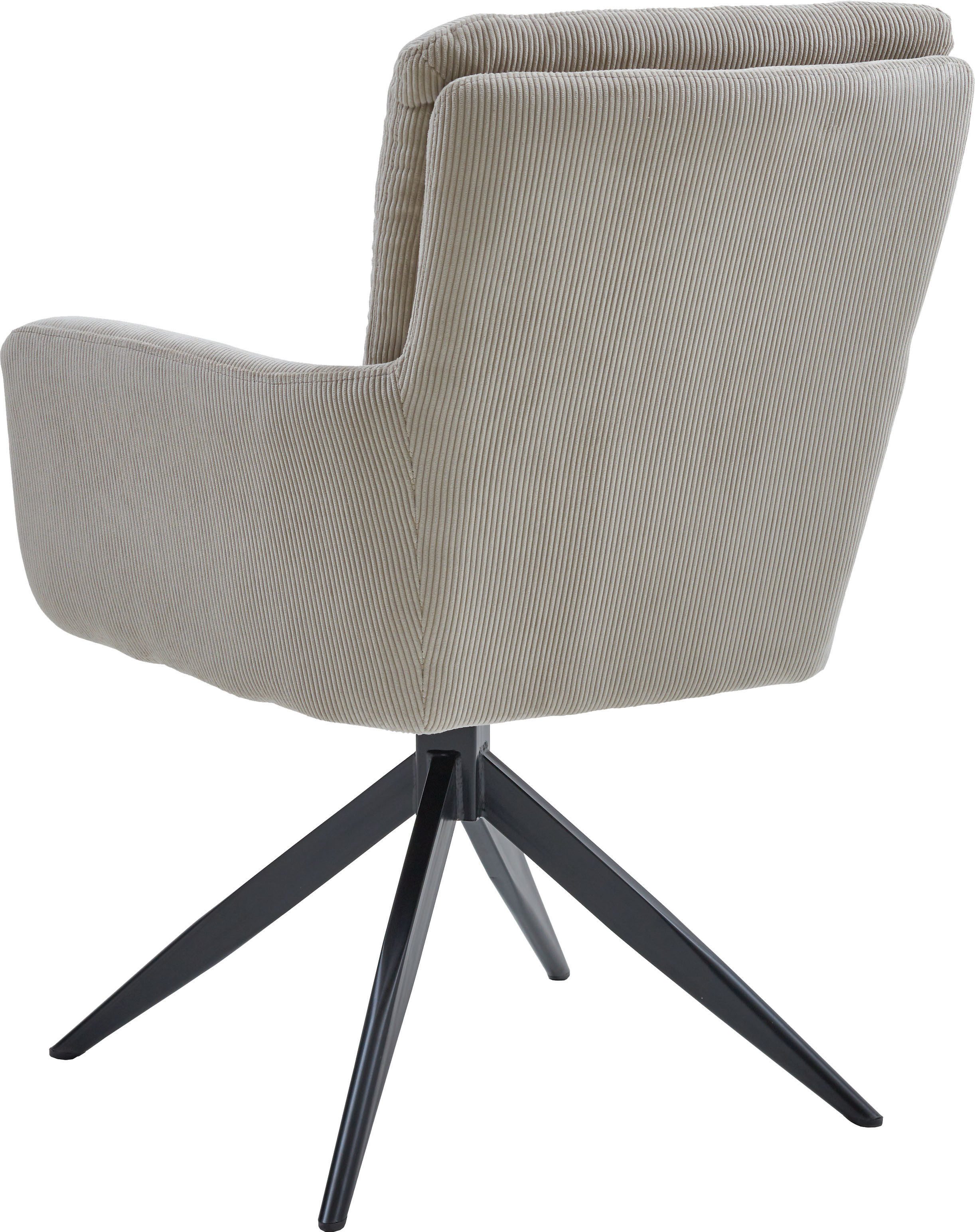 NIEHOFF SITZMÖBEL Esszimmerstuhl, Bezug Cord, Drehfunktion und Taschenfederkern, Sitzhöhe 49