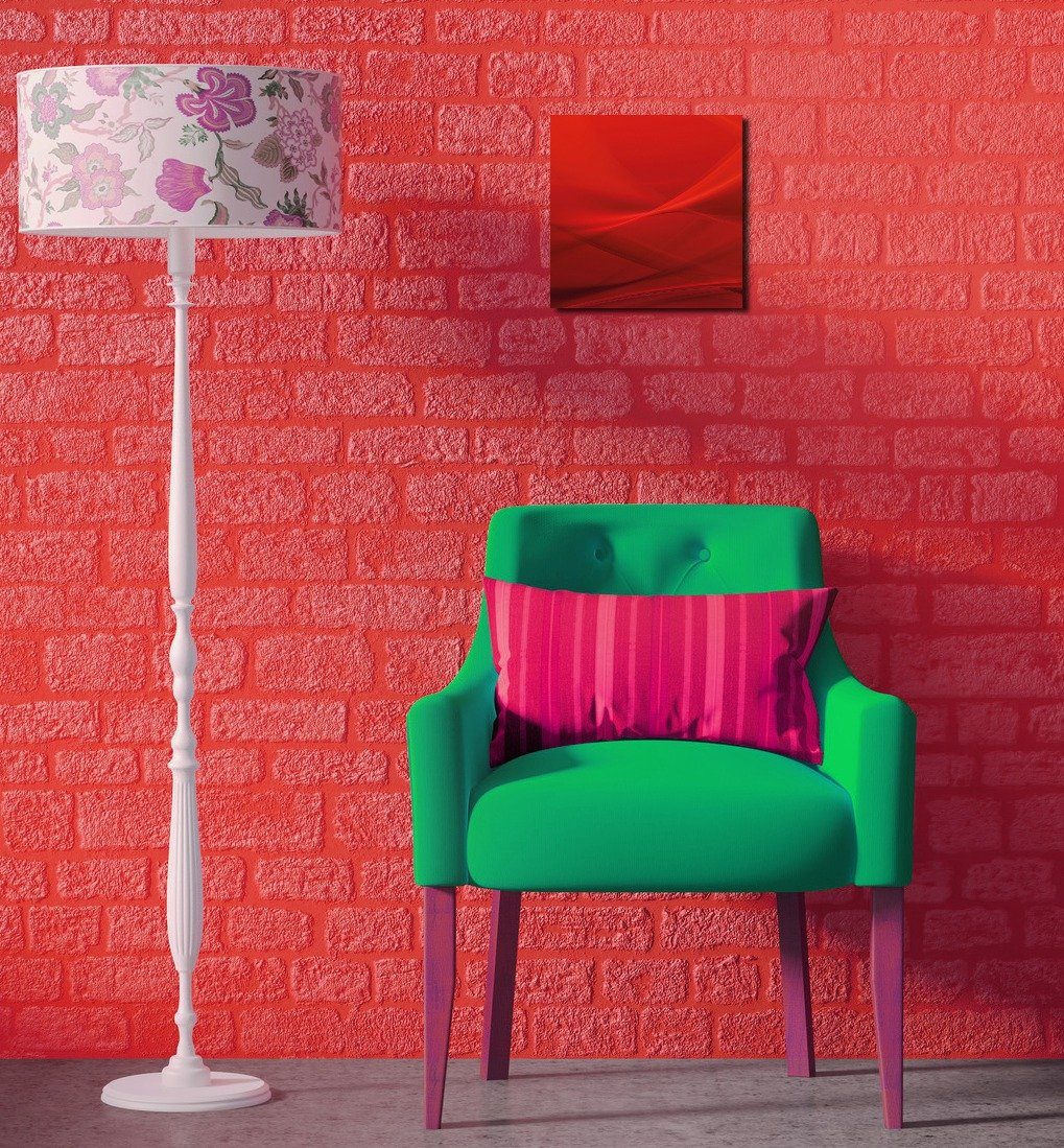Wallario Glasbild, Abstrakte rotes Muster - günstig online kaufen
