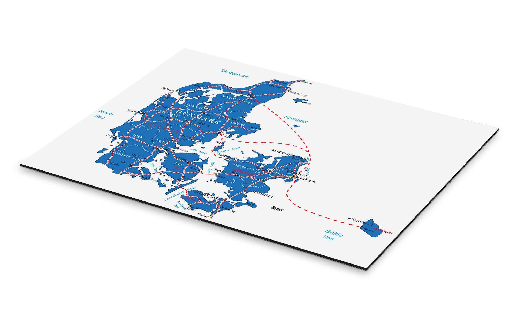 Posterlounge Poster Editors Choice, Dänemark Karte, günstig online kaufen