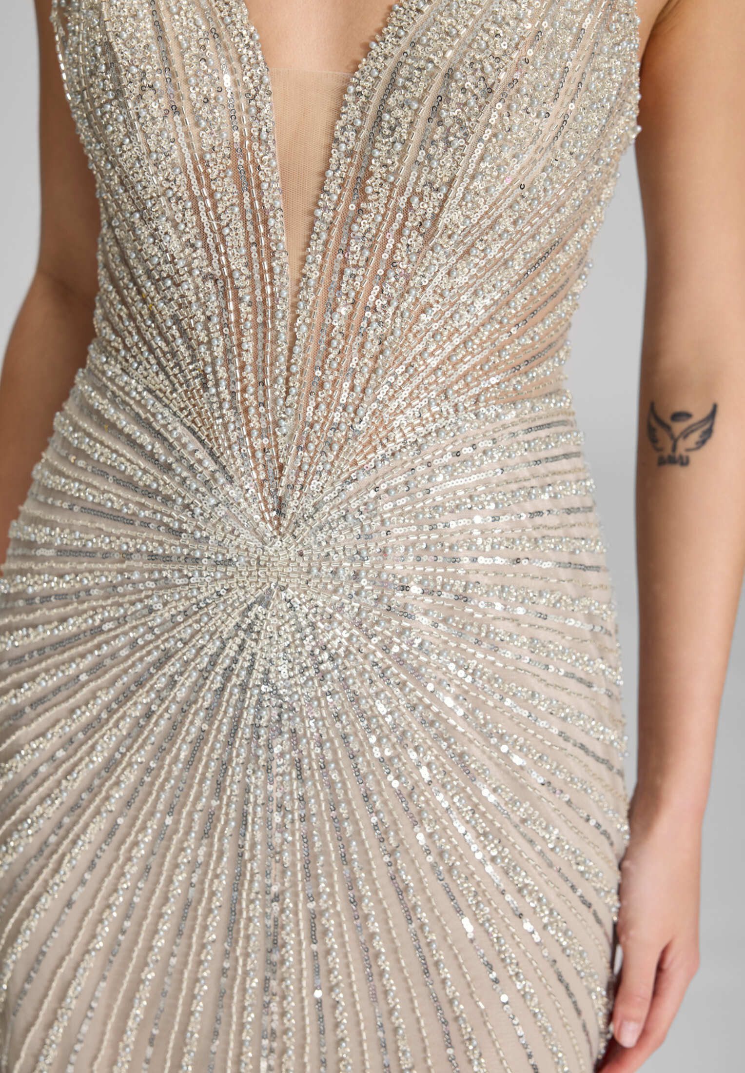 Hey Kyla Abendkleid - Abendkleid mit all-over Stickerei Figurbetonte Passform