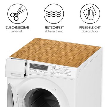 matches21 HOME & HOBBY Antirutschmatte Waschmaschinenauflage rutschfest Bambus braun 65 x 60 cm, Waschmaschinenabdeckung als Abdeckung für Waschmaschine und Trockner