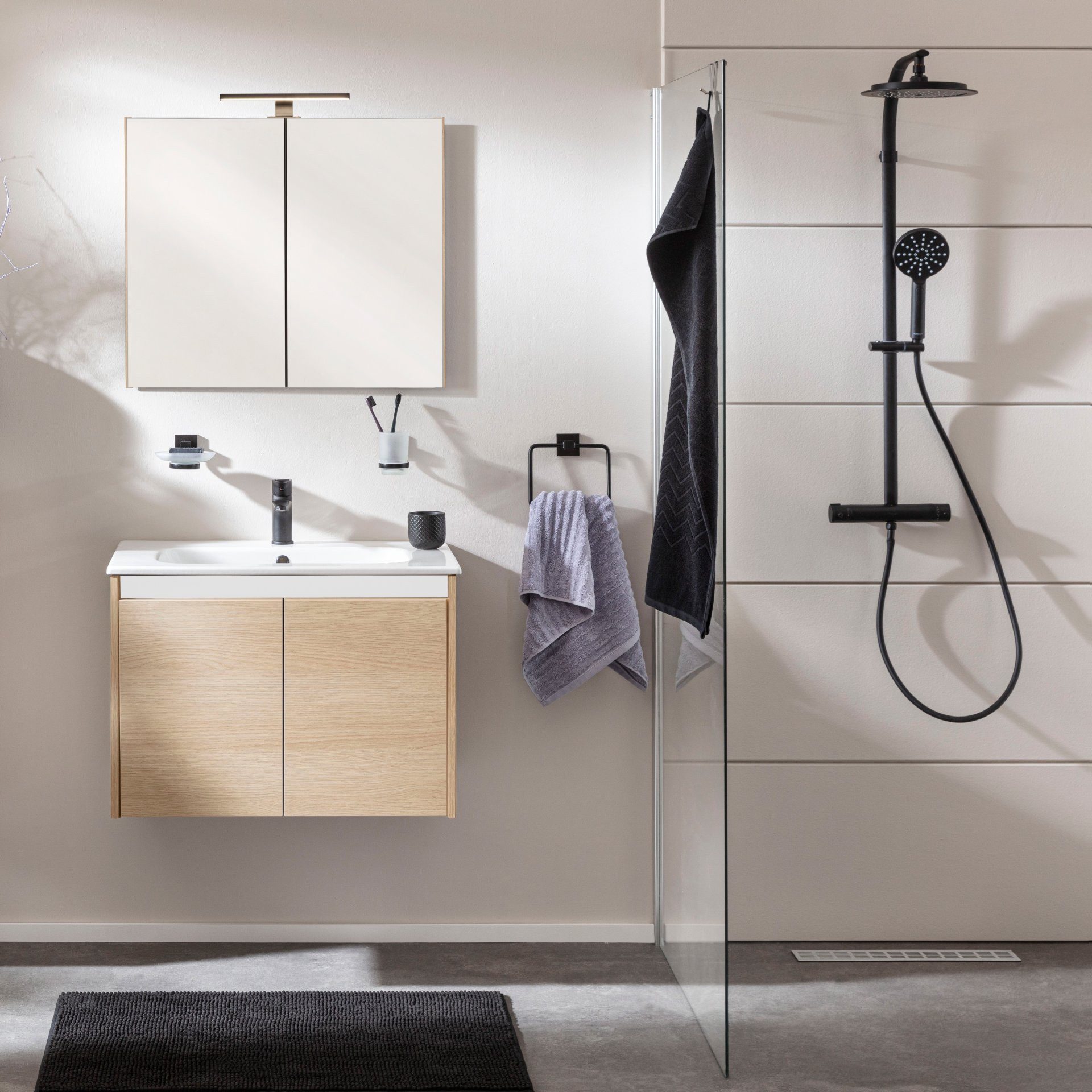 FACKELMANN Badmöbel-Set Badmöbel-Set, Waschtischkombination, Badezimmer-Komplettset