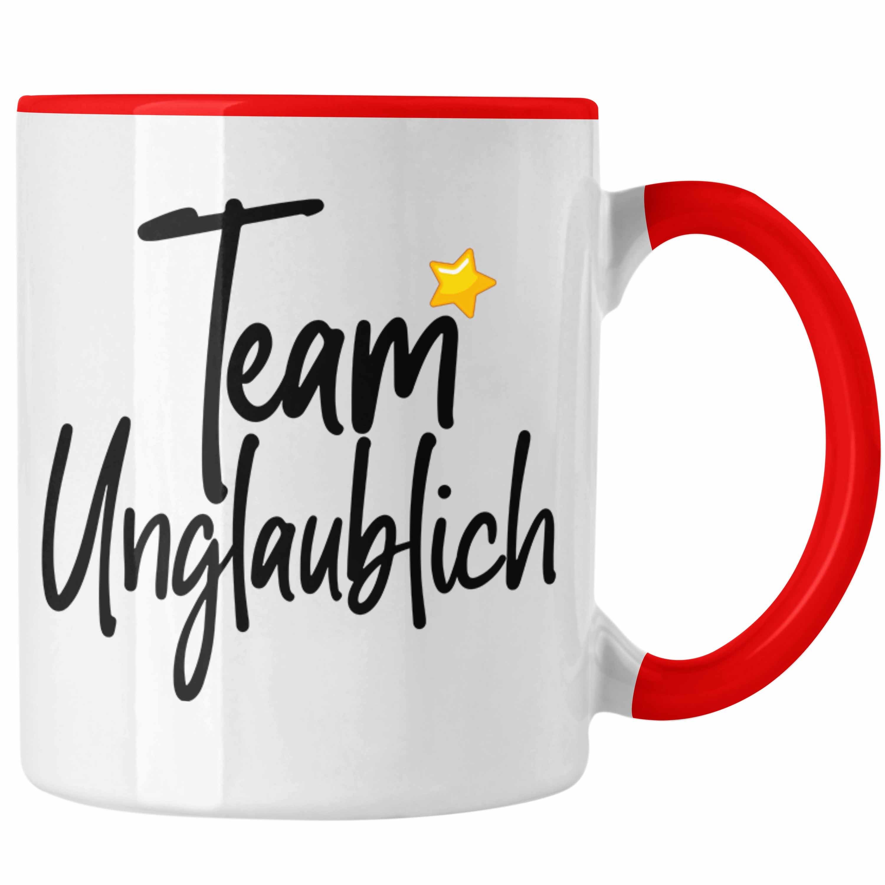 Trendation Tasse Tasse Geschenk für Bestes Team Geschenkidee Dankeschön Rot