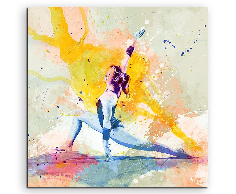 Sinus Art Leinwandbild Turnen X 60x60cm Aquarell Art Leinwandbild
