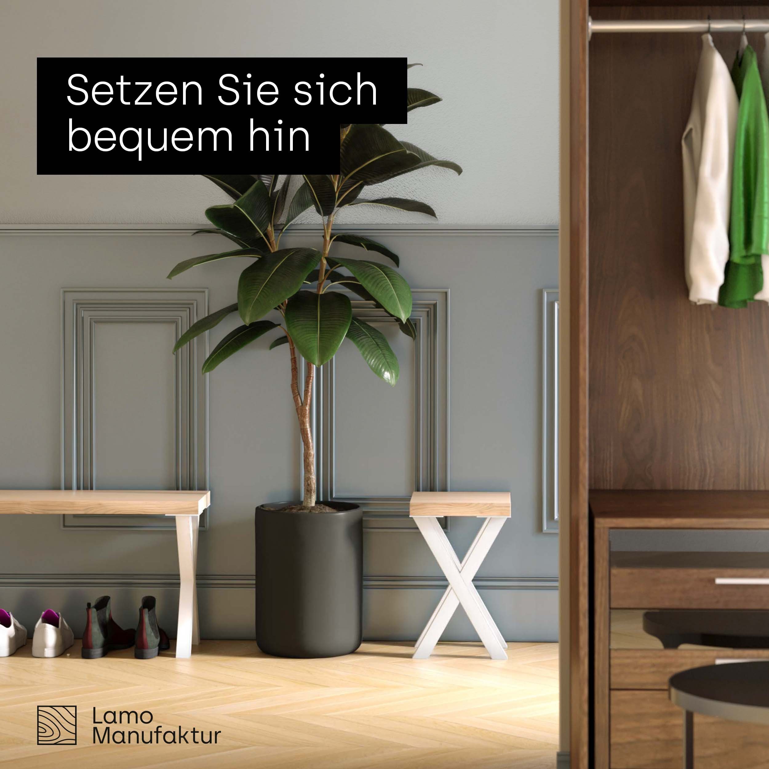 LAMO Manufaktur Sitzbank LSB Sitzbank (Komplett-Set, 3-Teilig), 40mm stake Massivholzplatte – Bild 2 von 5