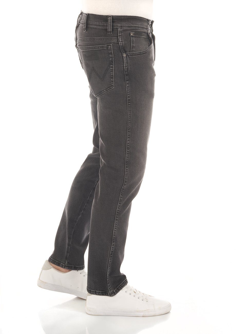 (WSS1HT24G) Jeanshose Straight-Jeans Fit Super Wrangler Denim Stretch Regular Stretch Herren Hose Grey mit Texas