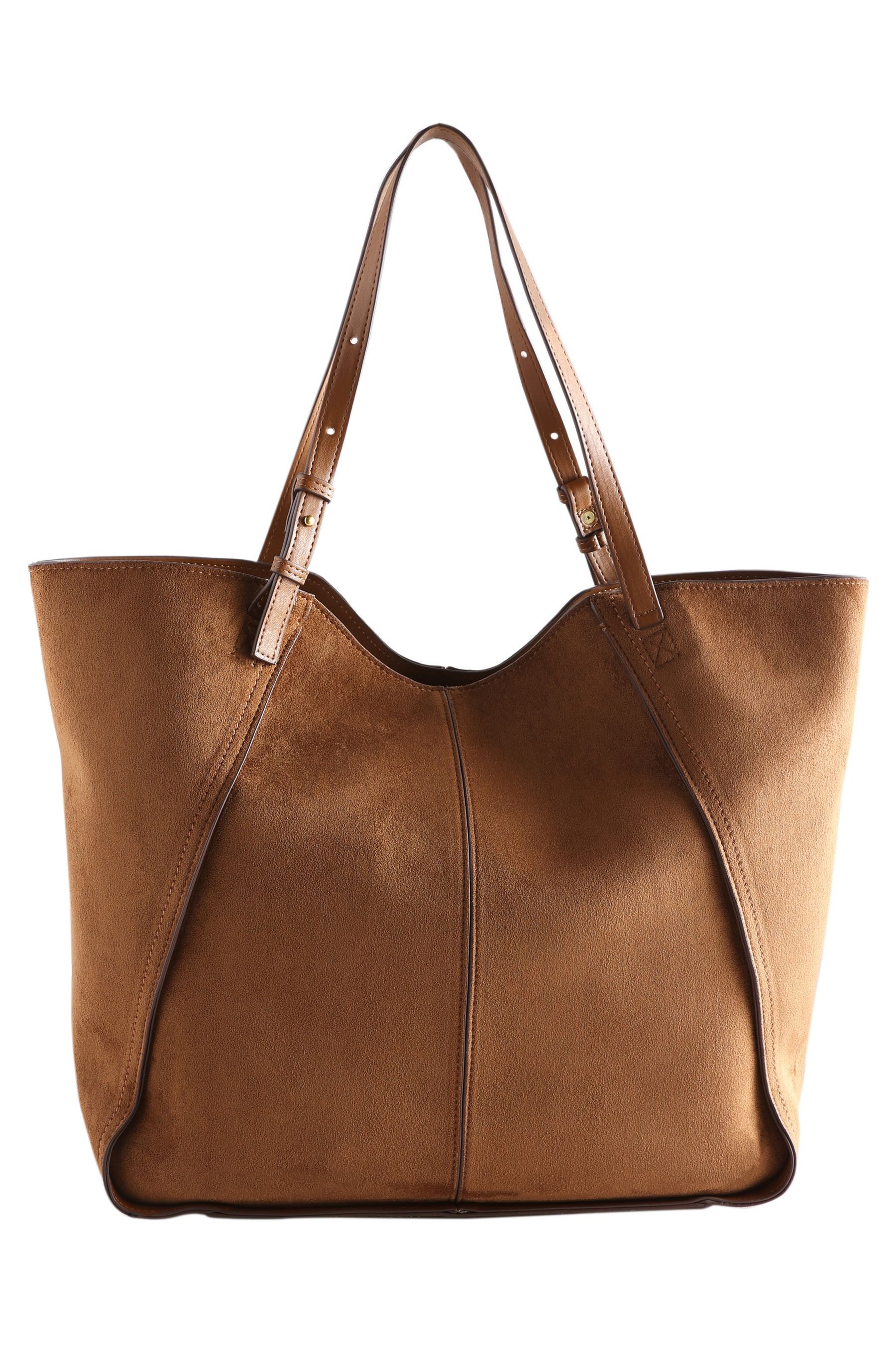 Next Schultertasche Strukturierte Schultertasche aus Kunstveloursleder (1-tlg)
