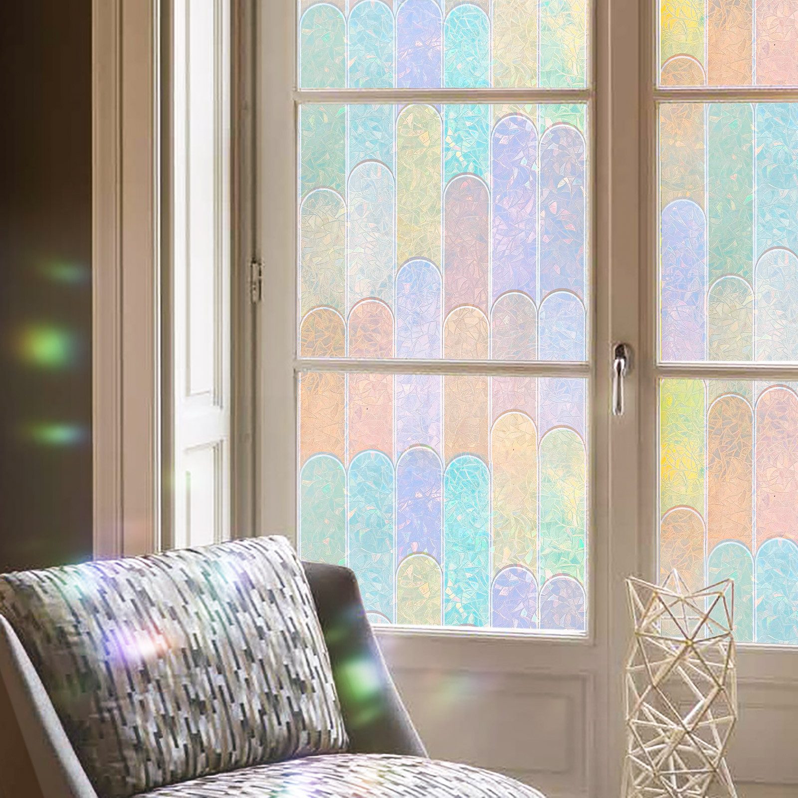 Agger Fensterfolie Bunte Fensterfolie, Sichtschutzfolie für Fenster, statische Fensterfolie – Bild 4 von 5