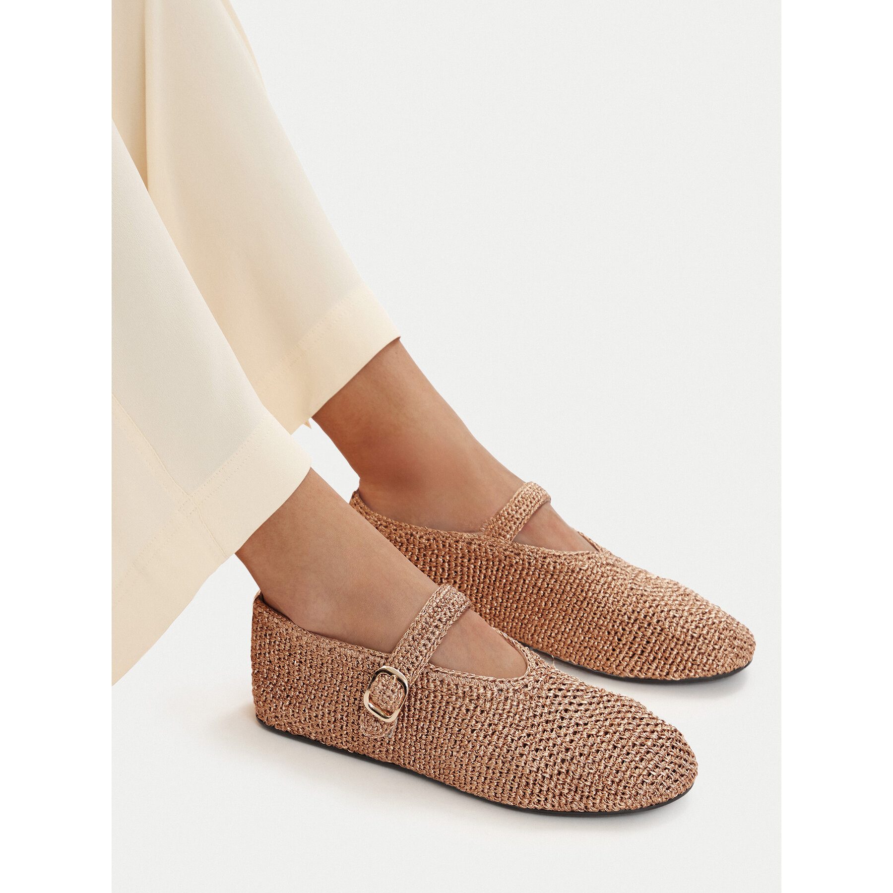 Badura Badura Damen-Ballerinas Gold Ballerina