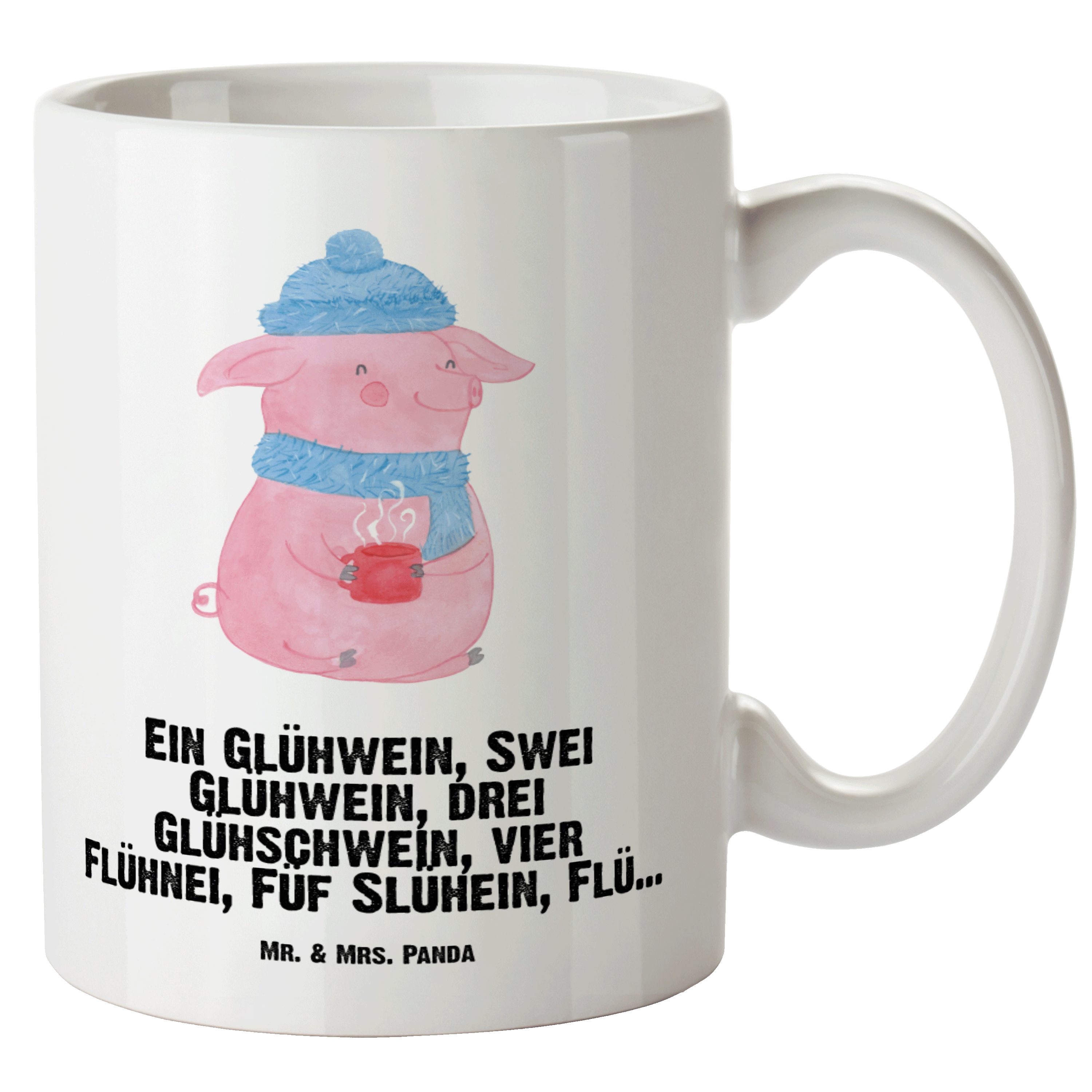Mr. & Mrs. Panda Tasse Lallelndes Glühschwein - Weiß - Geschenk, Wintermotiv, Betrunken, Hei, XL Tasse Keramik