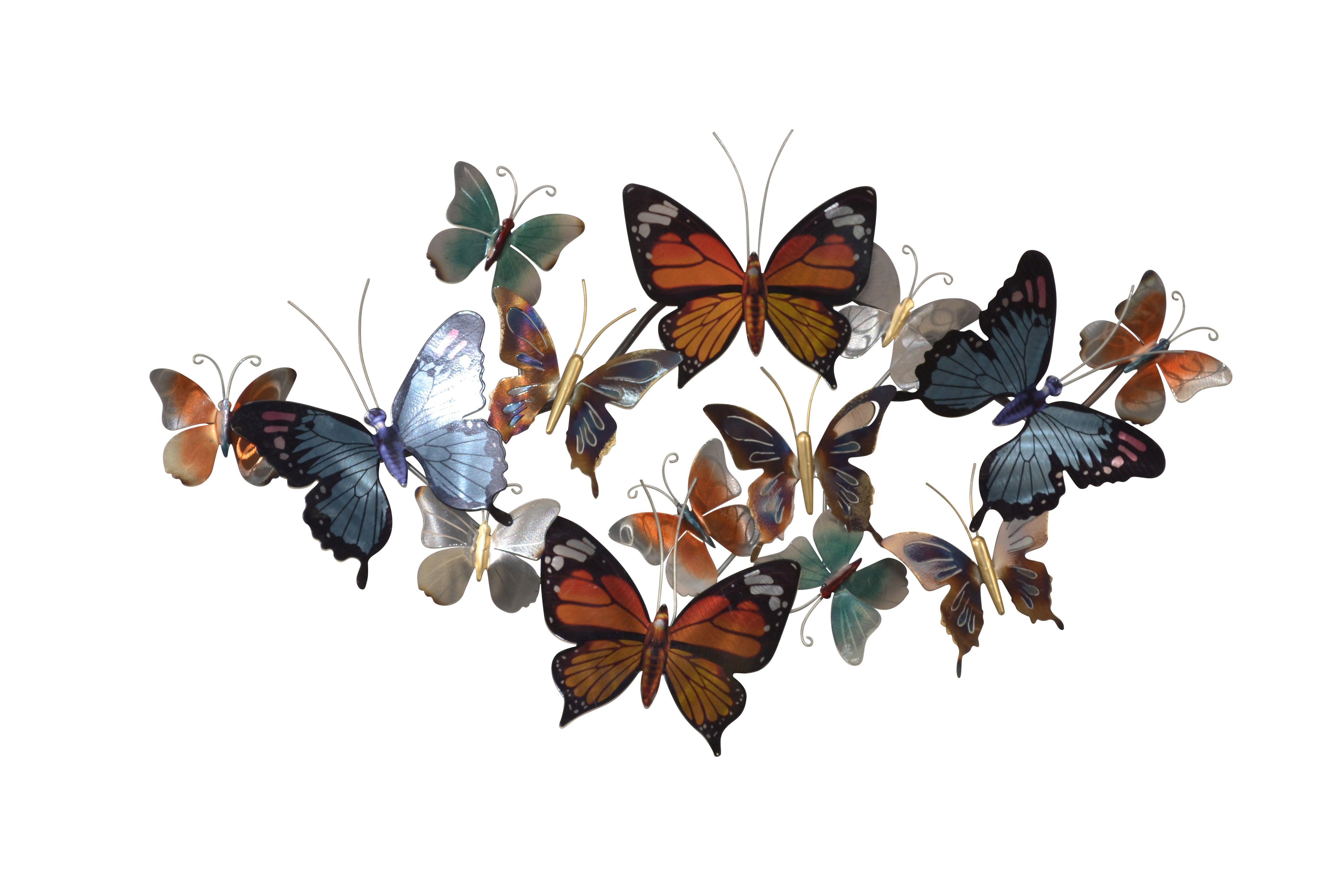 moebel-direkt-online Wanddekoobjekt Butterfly (Breite ca. 90 cm), unterschiedlich, große Schmetterlinge, aus Metall