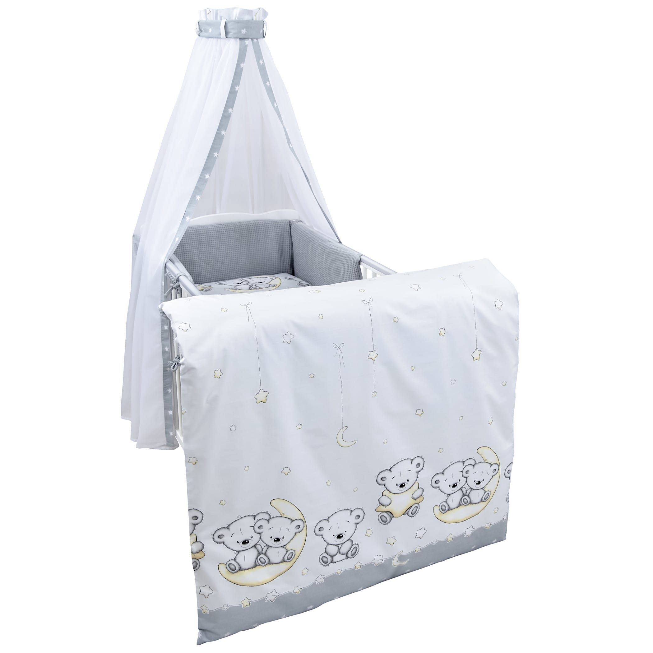 Babybettwäsche Baby Bettwäsche Set 4-Tlg. Nestchen Waffelpique