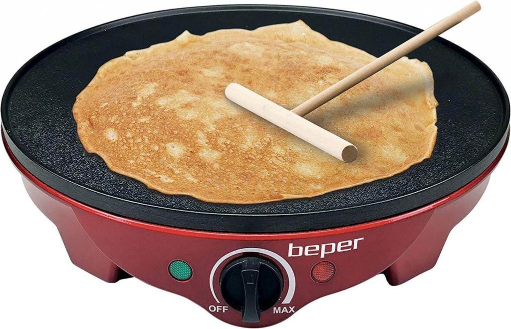 Beper Crêpesmaker BT.700Y Crepes Maker für Crêpes, Pfannkuchen und Piadinas elektrisch, 1300 W, Ø 30.00 cm