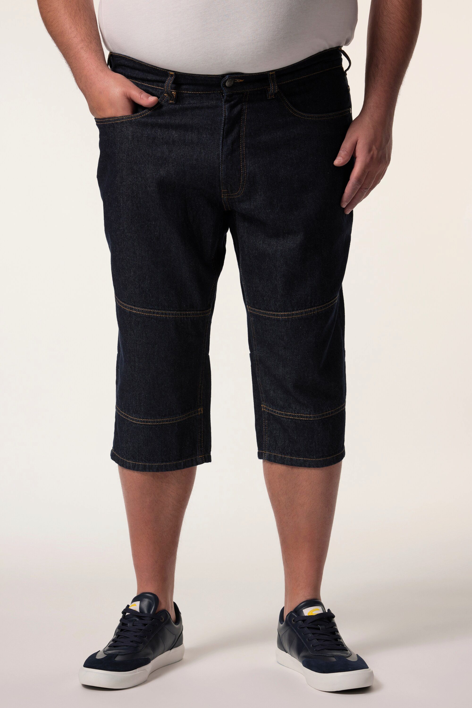 Men Plus Bermudas 3/4-Jeans Denim 5-Pocket Elastikbund günstig online kaufen