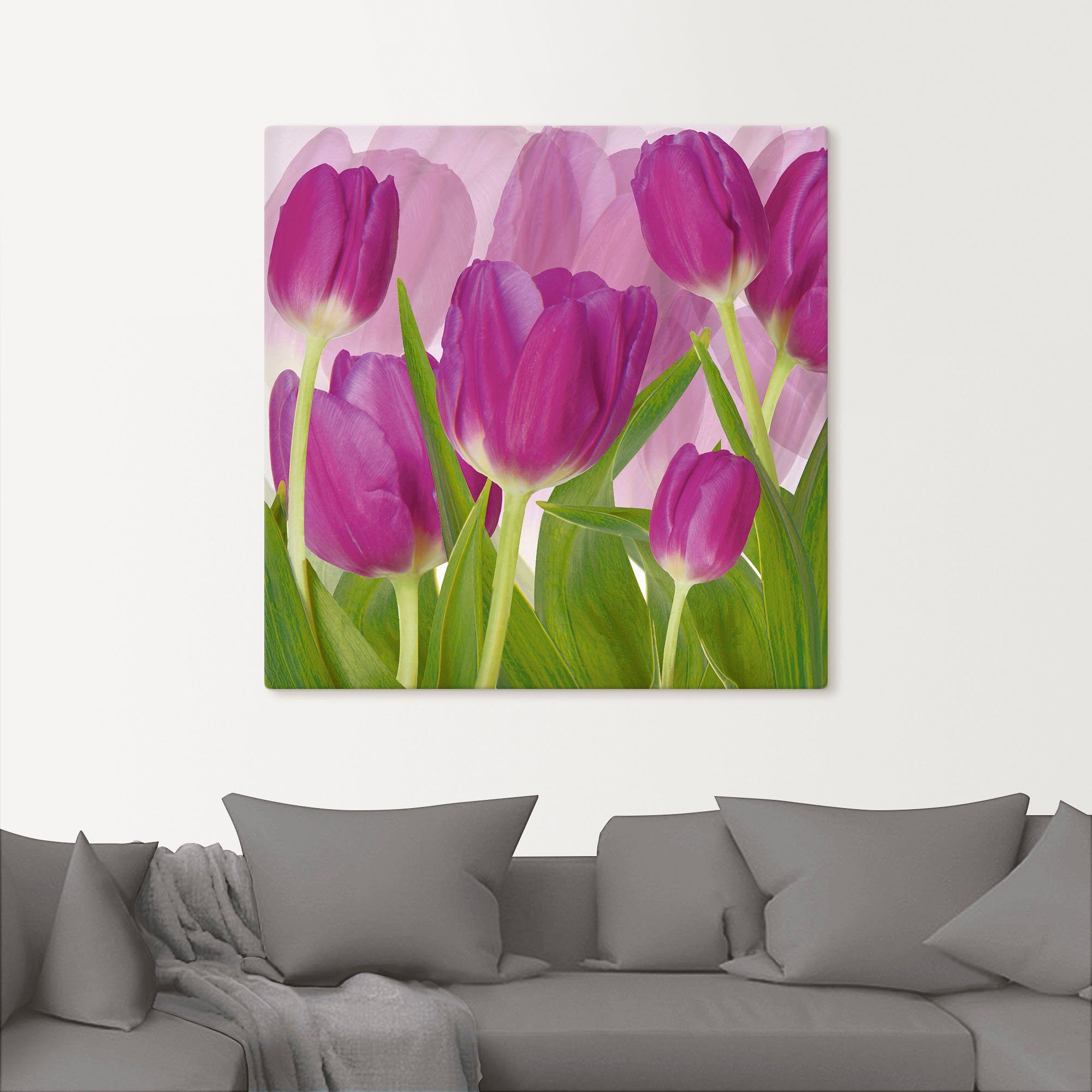 Artland Wandbild Tulpenfeld lila, Blumen (1 St), als Alubild, Leinwandbild in verschied. Größen