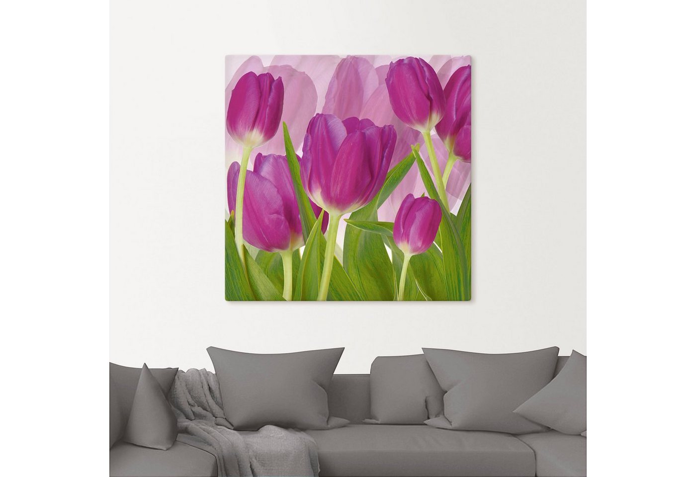 Artland Wandbild »Tulpenfeld lila«, Blumen (1 Stück), in vielen Größen & Produktarten - Alubild / Outdoorbild für den Außenbereich, Leinwandbild, Poster, Wandaufkleber / Wandtattoo auch für Badezimmer geeignet-HomeTrends