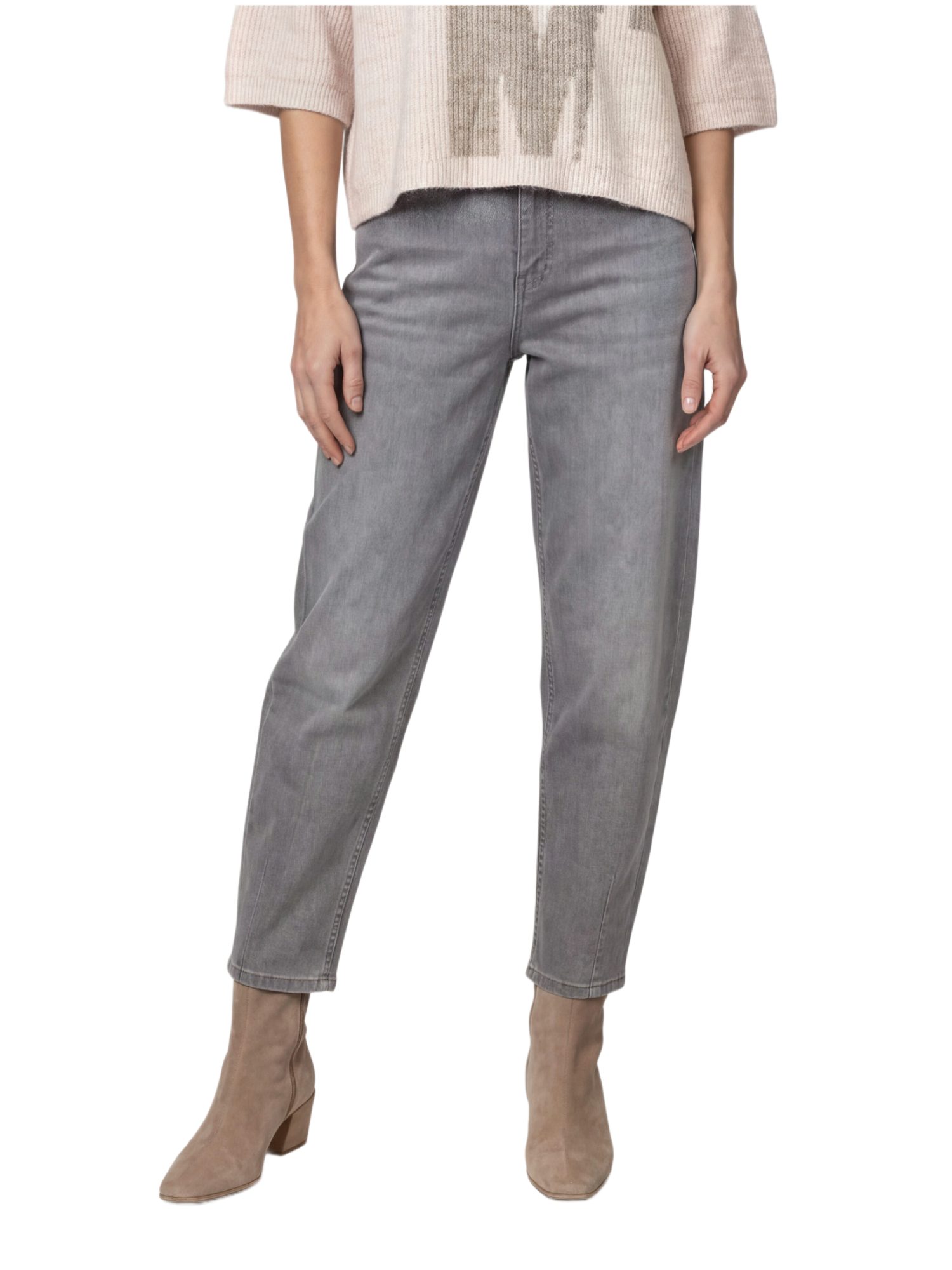 Monari Stoffhose Casual,Baumwolle,Unifarben,Barrel Fit,Mittel