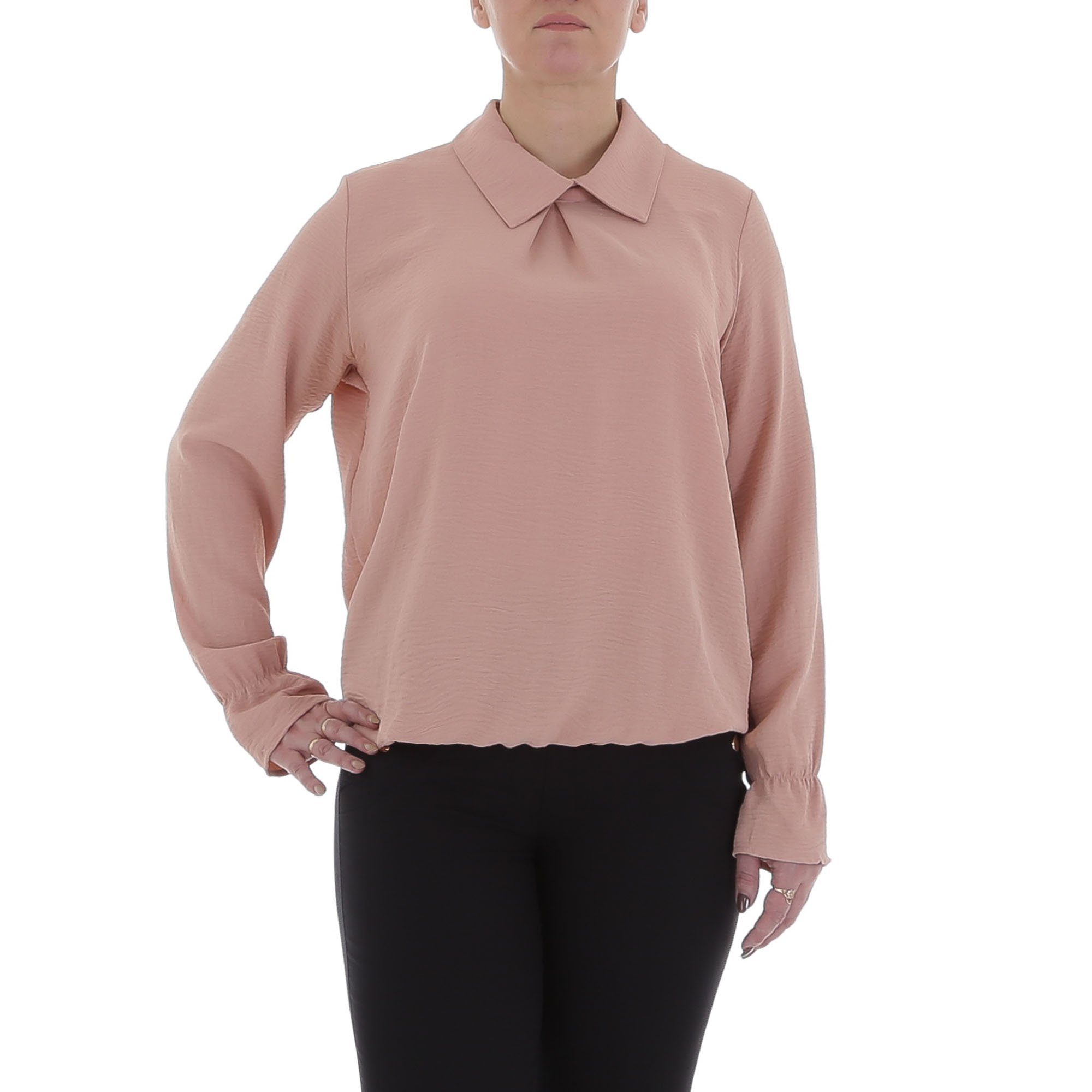 Ital-Design Langarmbluse Damen Elegant Bluse in Altrosa