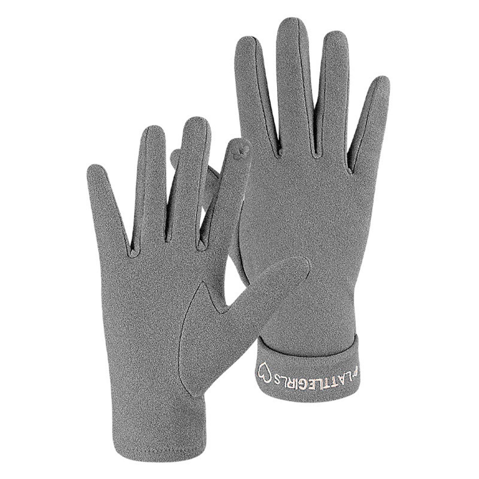 Rutaqian Strickhandschuhe 1 Paar Damen Winter Touchscreen Handschuhe Warm Fleece Gefüttert Warme Fingerhandschuhe für Damen Sport Grau