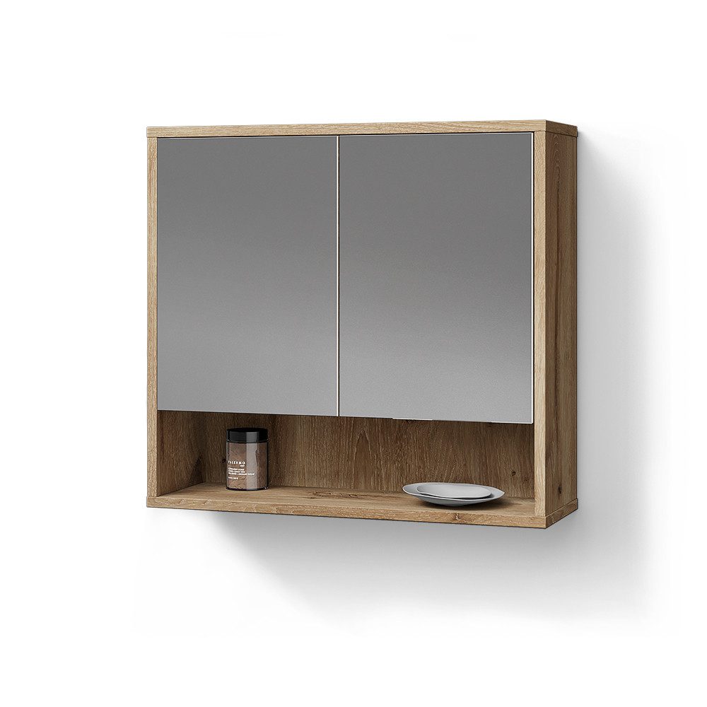 Livinity® Badezimmerspiegelschrank ATERNO, Viking Oak, 70 günstig online kaufen