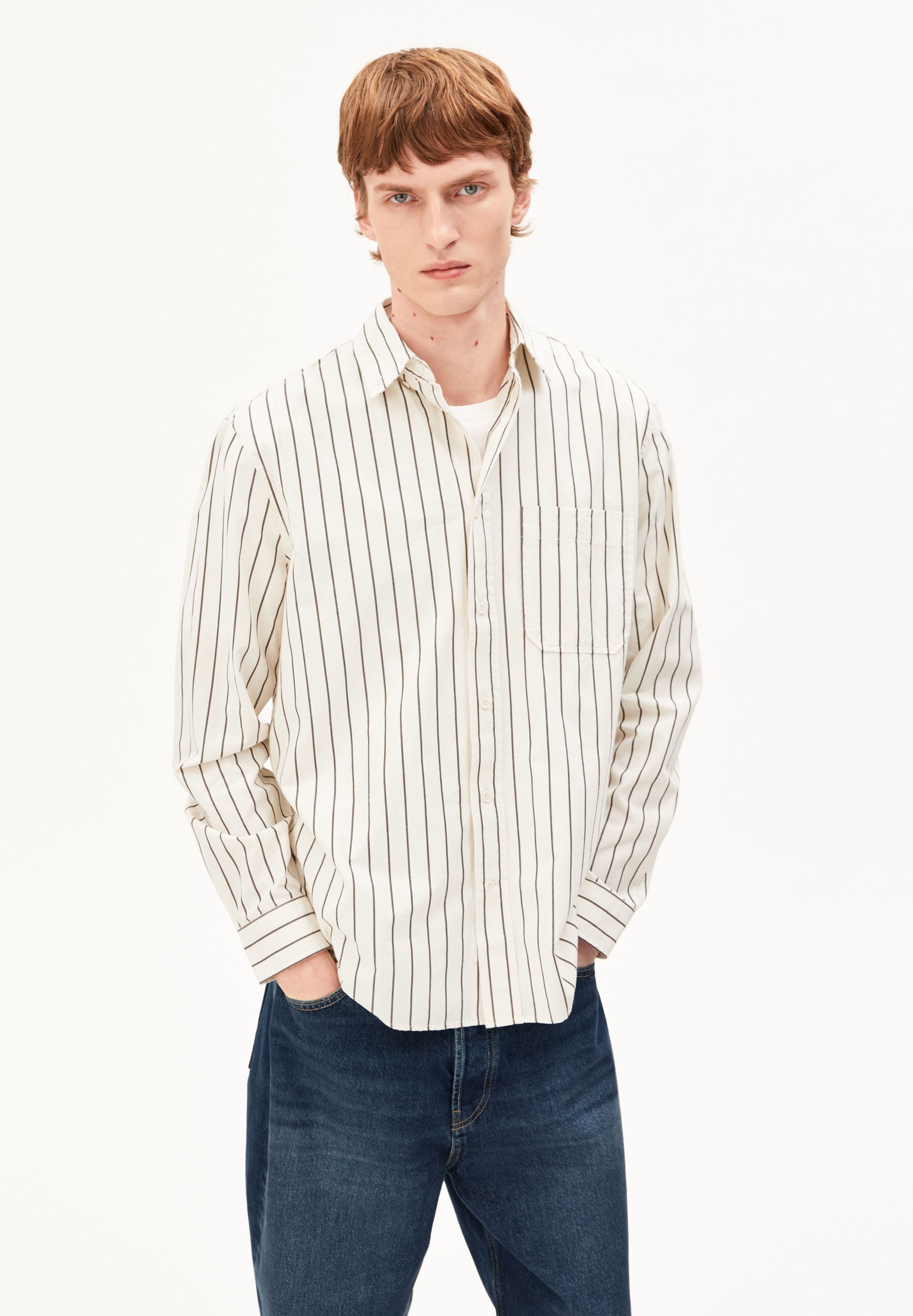 Armedangels Langarmhemd STRIPED Hemd aus 100% Bio-Baumwolle (1-tlg., Relaxed Fit) Relaxed Fit