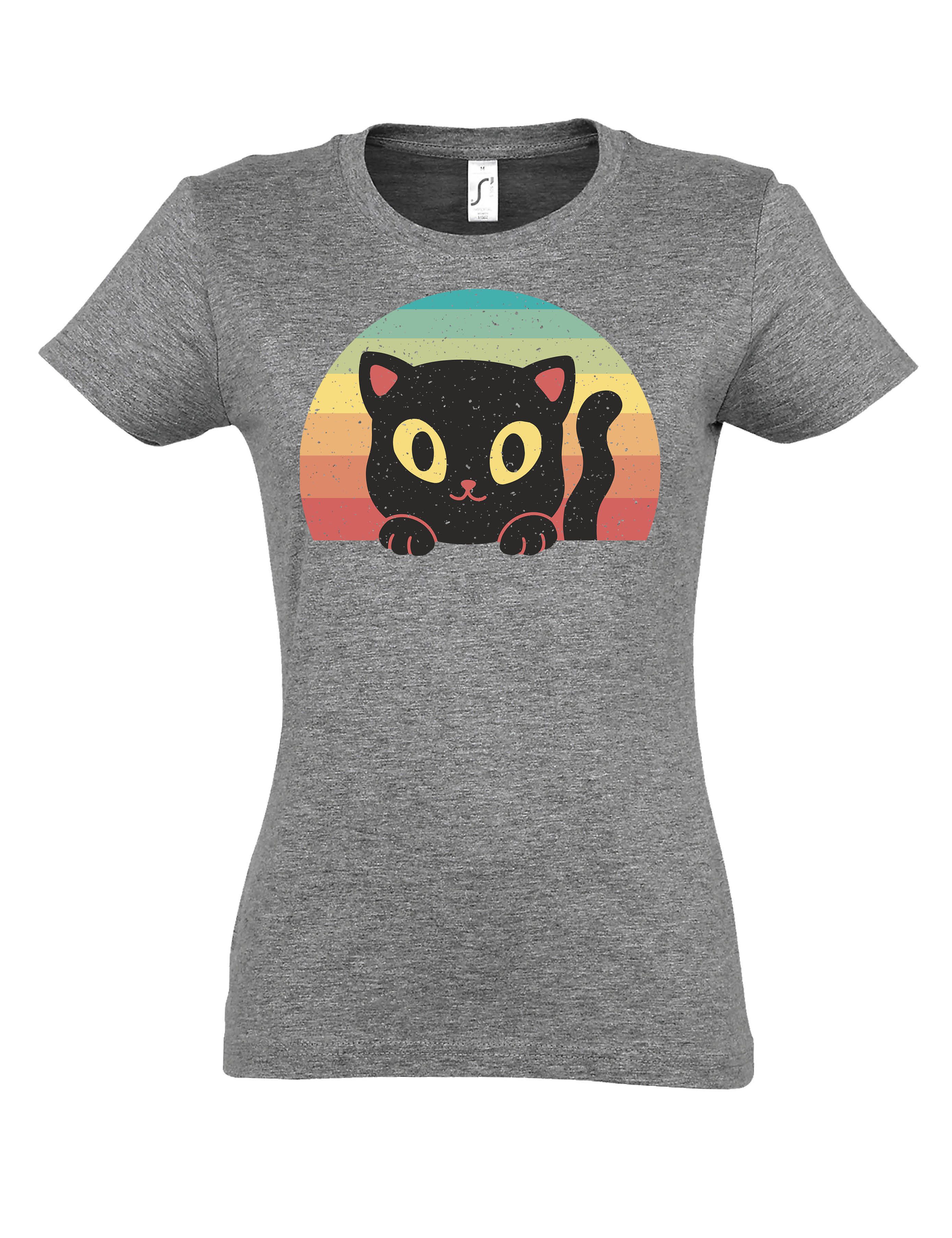Youth Designz Print-Shirt "Retro Black Cat" günstig online kaufen