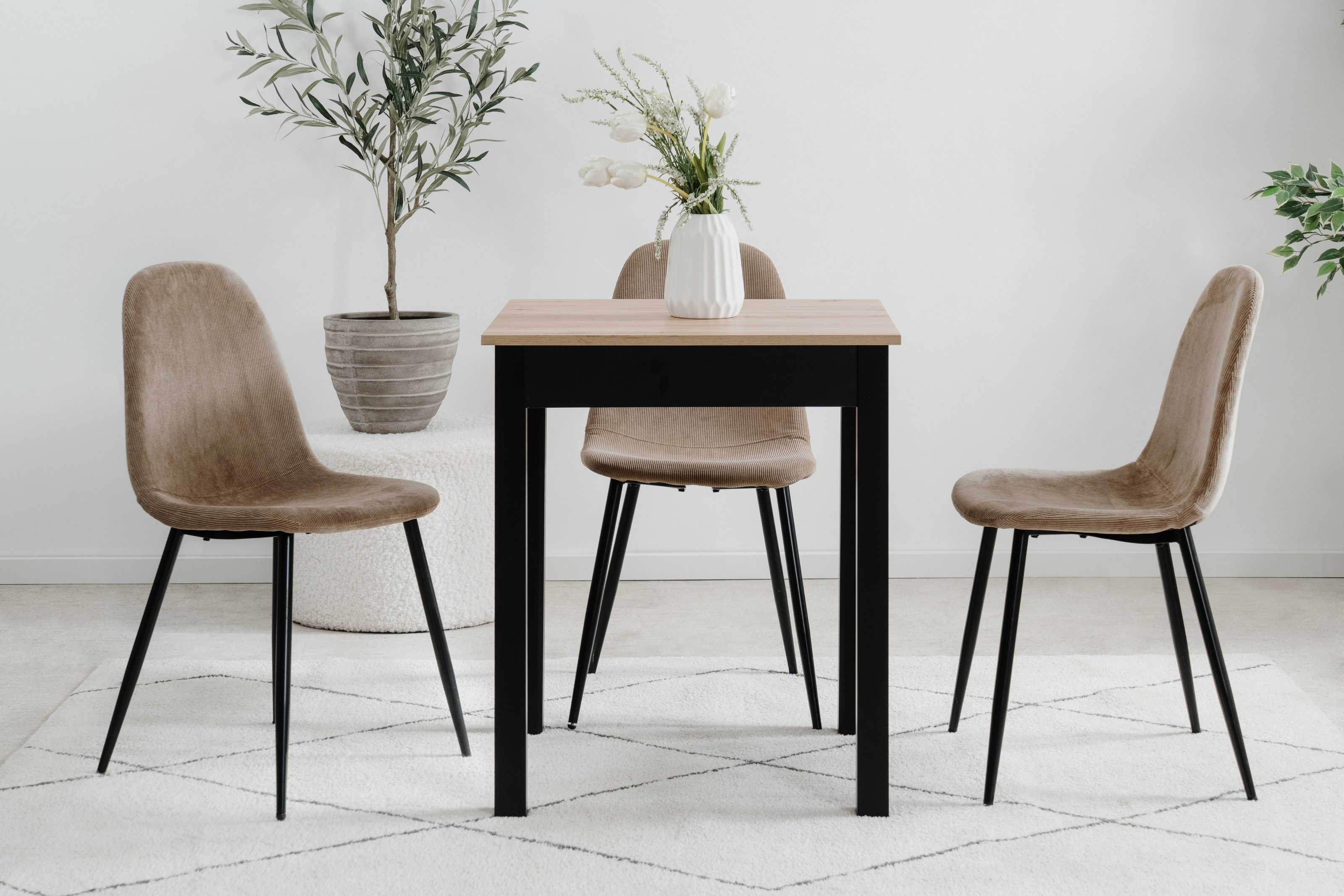 freiraum Esstisch Capri, in Dekor Artisan Eiche / schwarz - 60x76x67cm (BxH günstig online kaufen