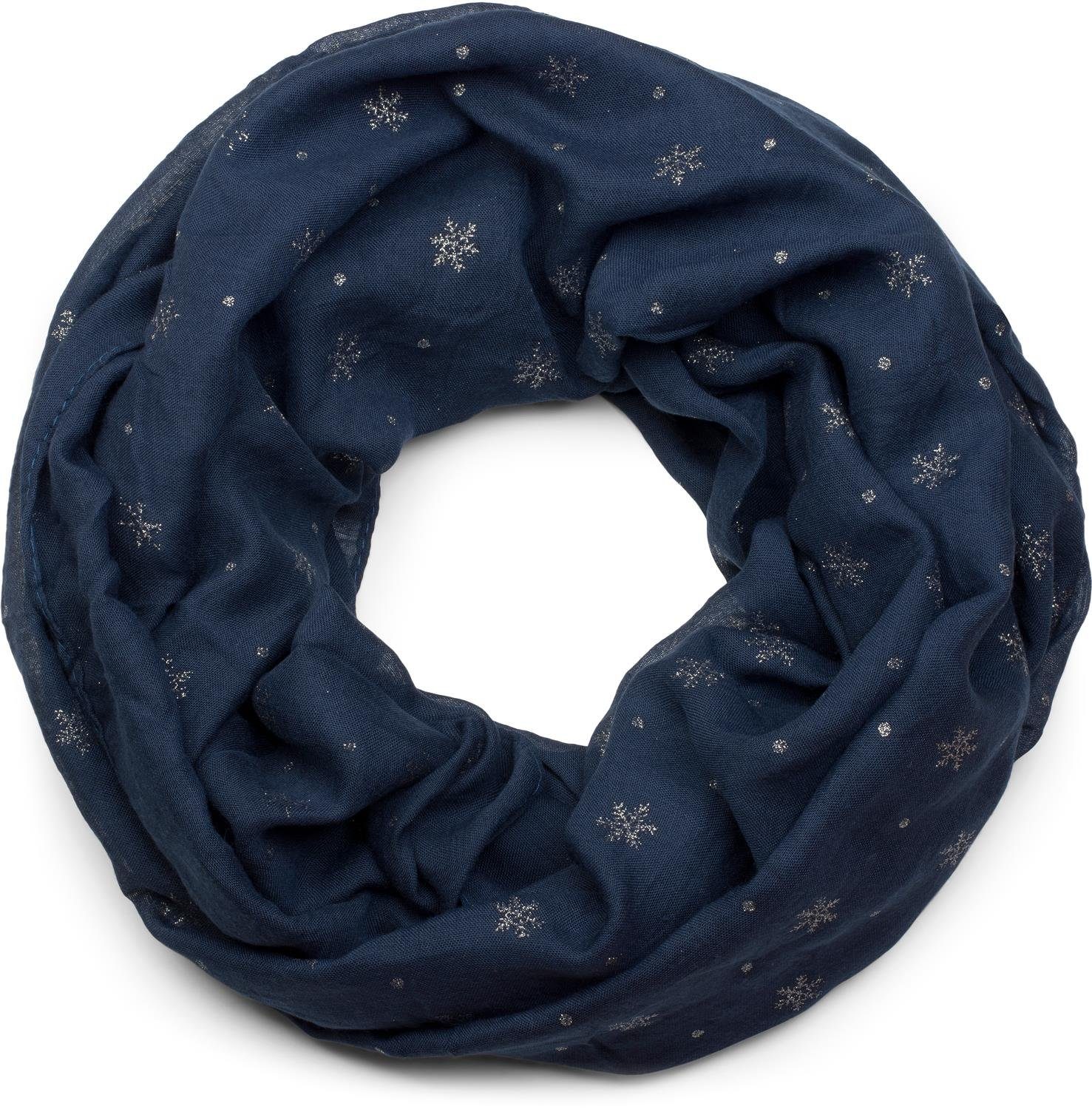 styleBREAKER Loop Loop mit glitzerndem Schneeflocken Print, (1-St) günstig online kaufen