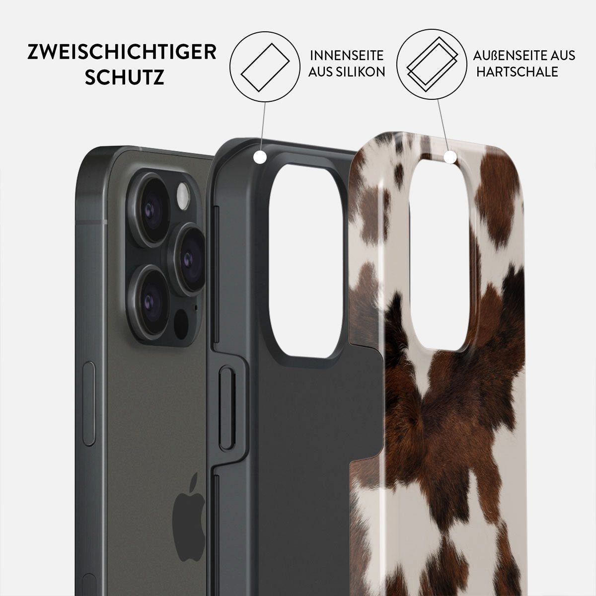 BURGA Handyhülle SafetySet: MagSafe Case Celestial Cow + GRATIS Glasschutz iPhone 15Pro