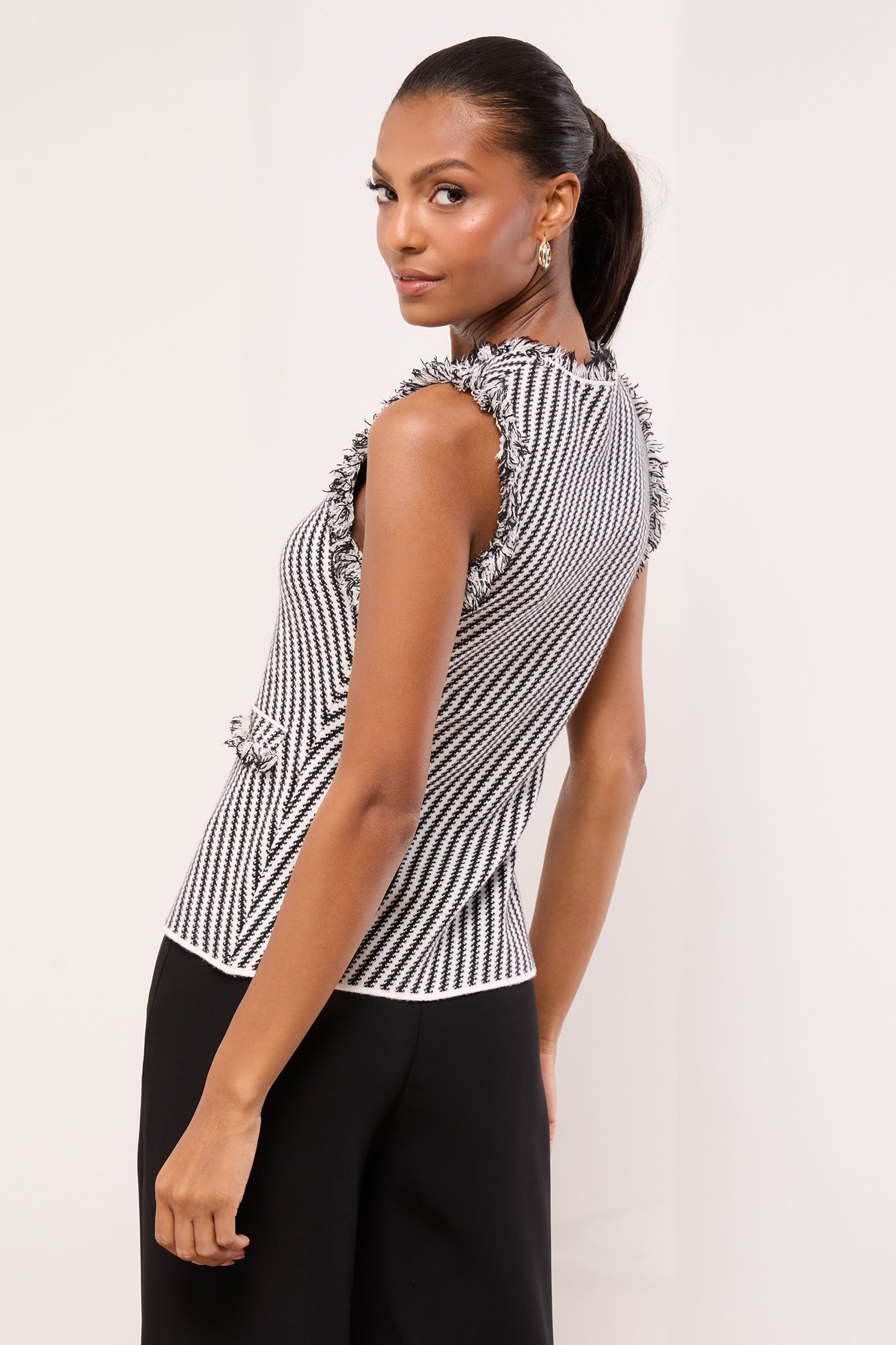 LIPSY Anzugweste Lipsy lange, elegante Strickweste mit Fransen (1-tlg) günstig online kaufen