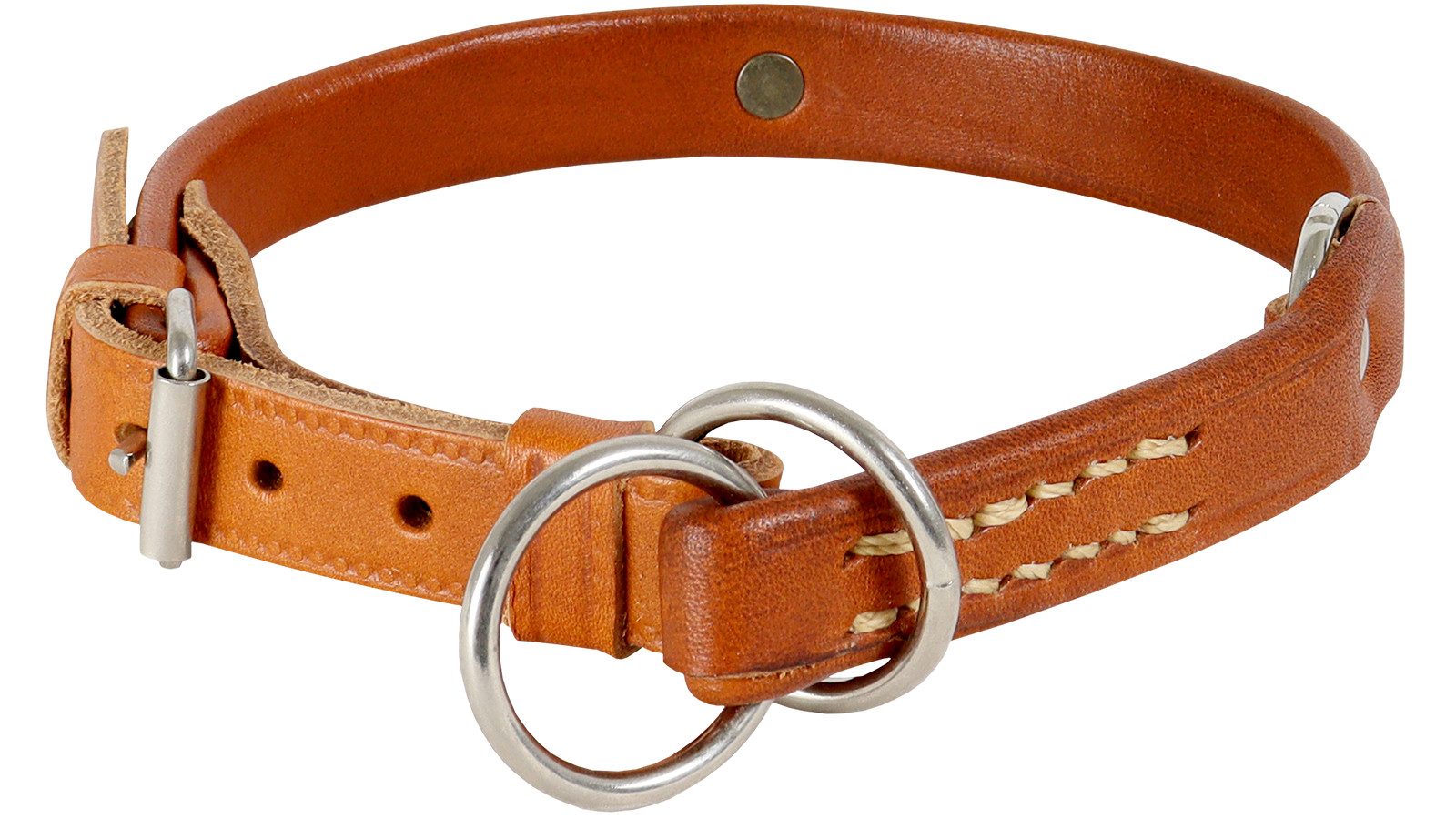 Hunde-Halsband AKAH Würger mit Begrenzung aus Fahlleder