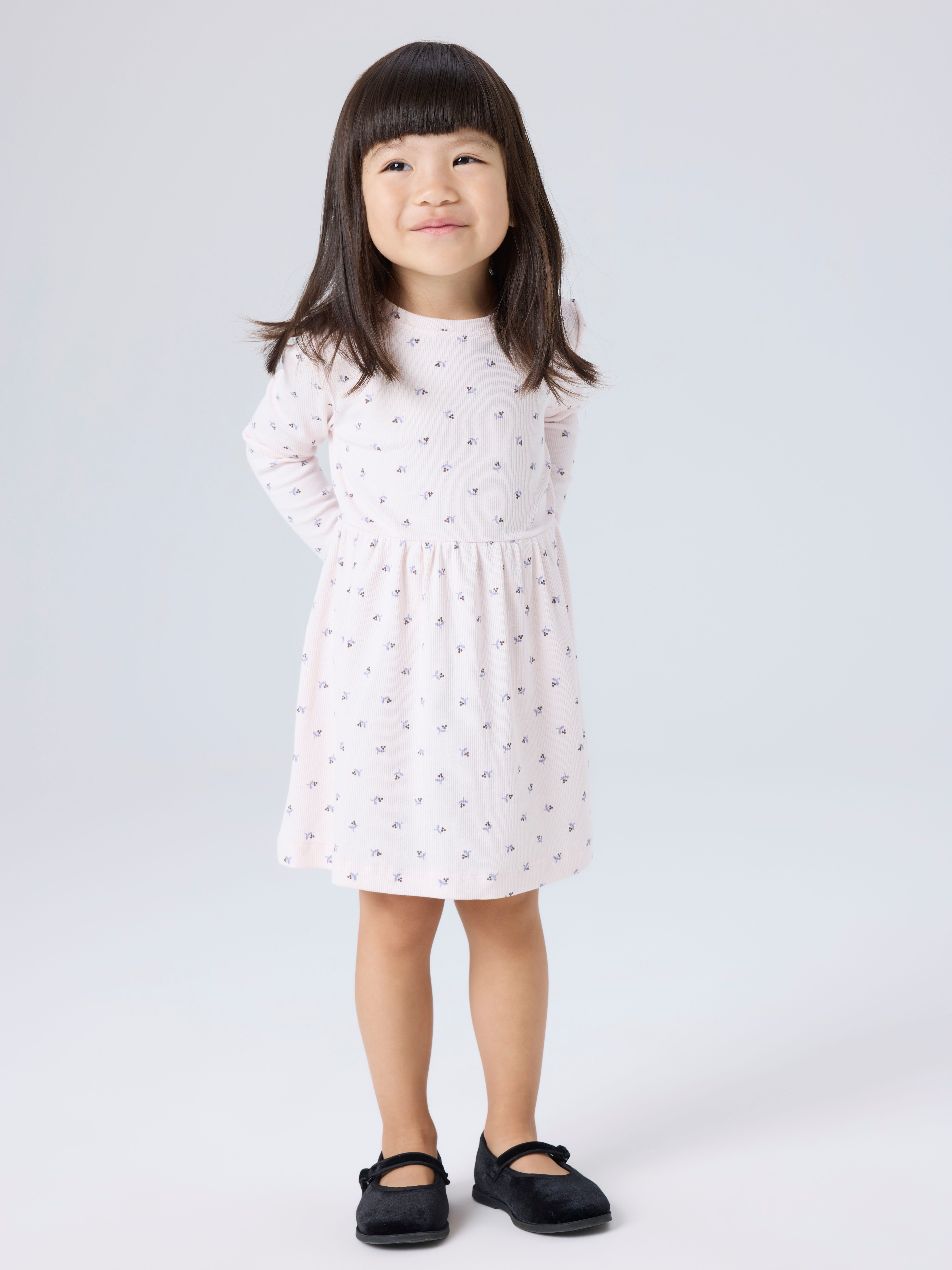 Name It Jerseykleid NMFNICOLE LS DRESS PB Baumwollmischung, Rippware