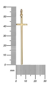 JEVELION Kreuzkette Anhänger vergoldet 925 Silber - Made in Germany (vergoldeter Silberanhänger, für Damen und Herren), Mit Kette vergoldet- Länge wählbar 36 - 70 cm oder ohne Kette.