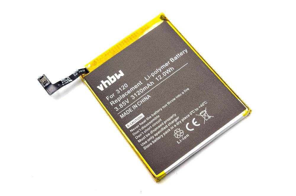 für (3,85 vhbw 3120 V) Smartphone-Akku mAh für Li-Polymer 3120 BQ Ersatz