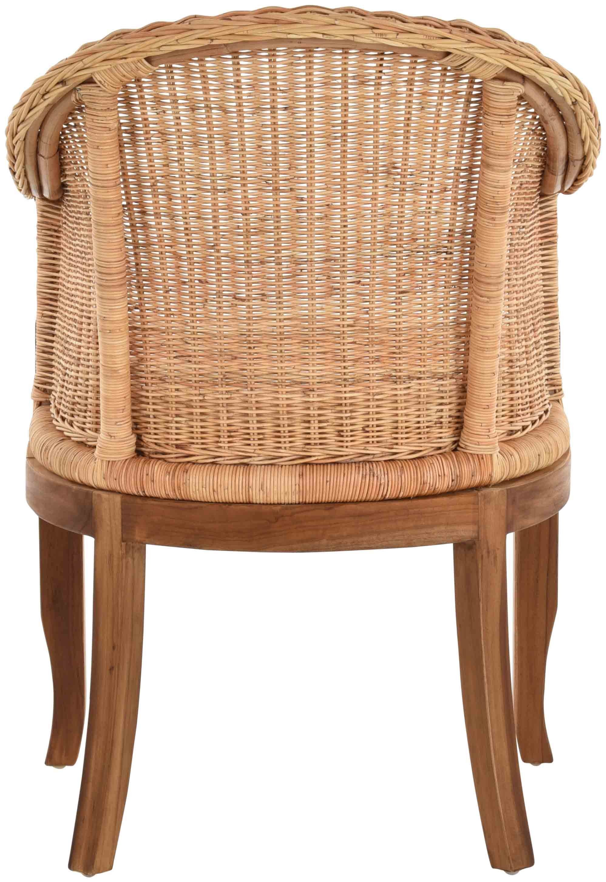 Krines Home Relaxsessel Rattan-Sessel mit Holzbeinen, Sessel aus echtem Rattan- mit Polster, Rattanstuhl – Bild 5 von 5