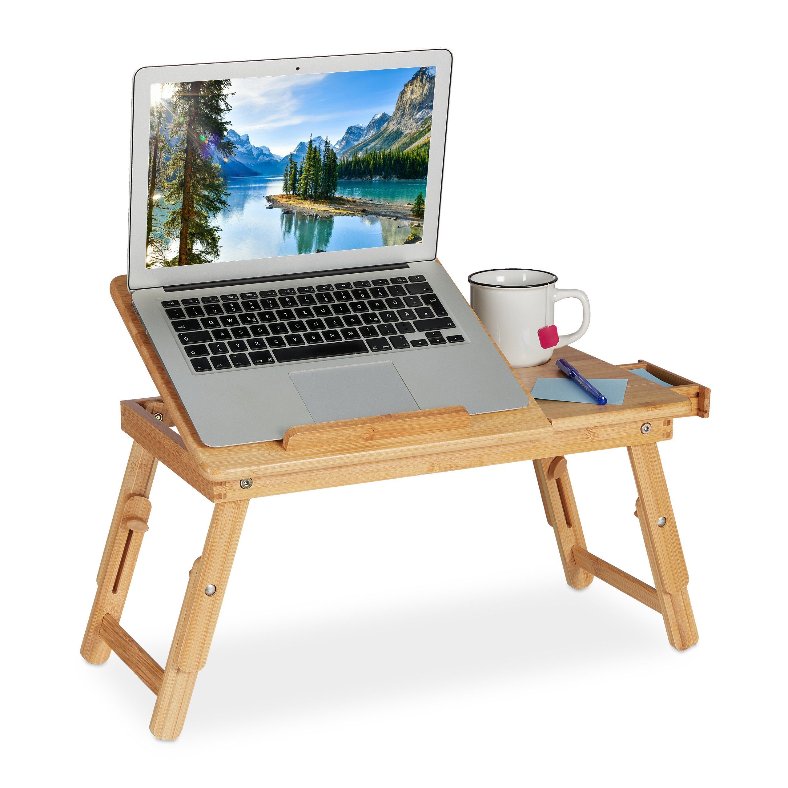relaxdays Laptoptisch Klappbarer Laptoptisch aus Bambus günstig online kaufen