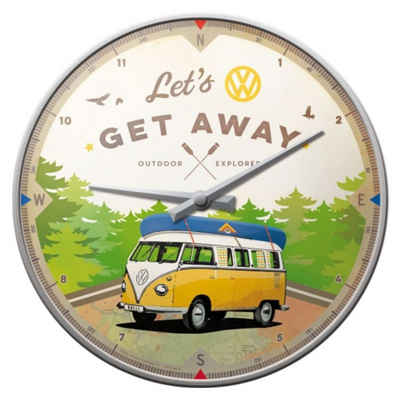 Nostalgic-Art Wanduhr VW Bulli - Let´s Get Away (Quarzuhrwerk)