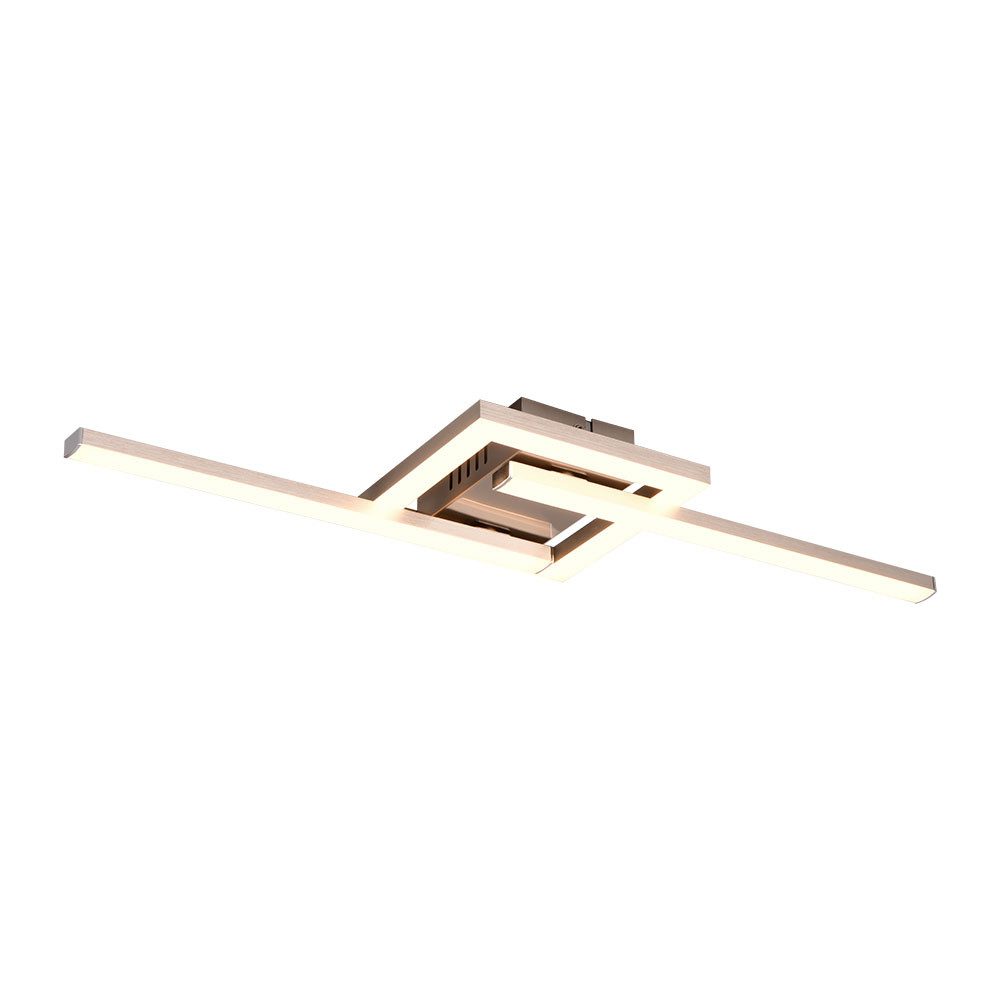 Reality Leuchten LED Deckenleuchte, LED-Leuchtmittel fest verbaut, Warmweiß, LED Deckenleuchte Wohnzimmerlampe beweglich nickel-matt B 54 cm