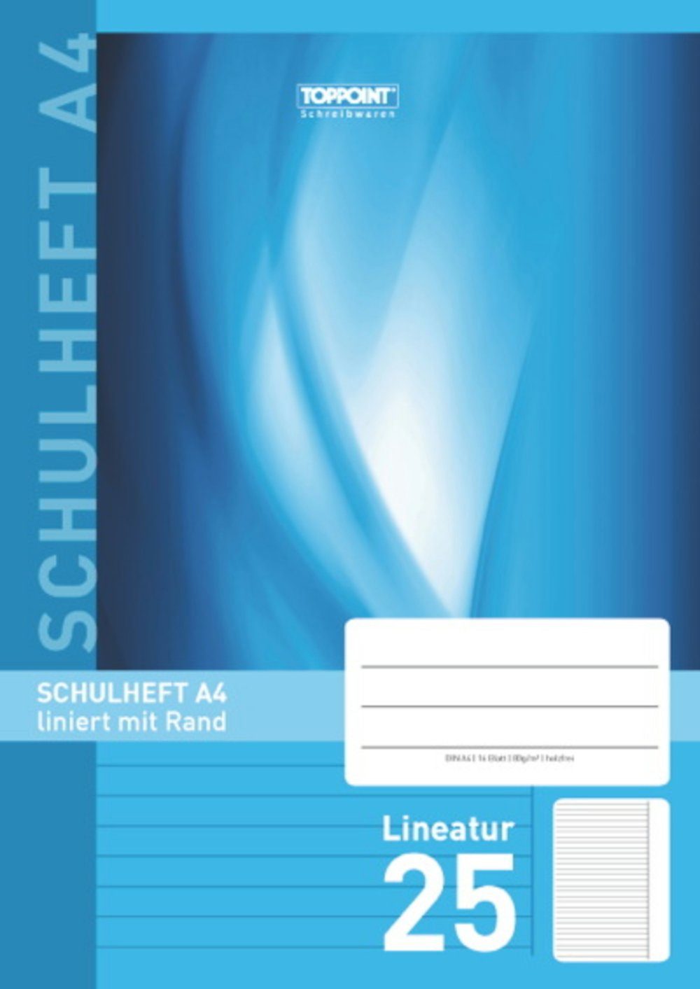 Stylex Schreibwaren Schulheft Schulheft DIN A4 Lineatur 25 liniert mit Rand
