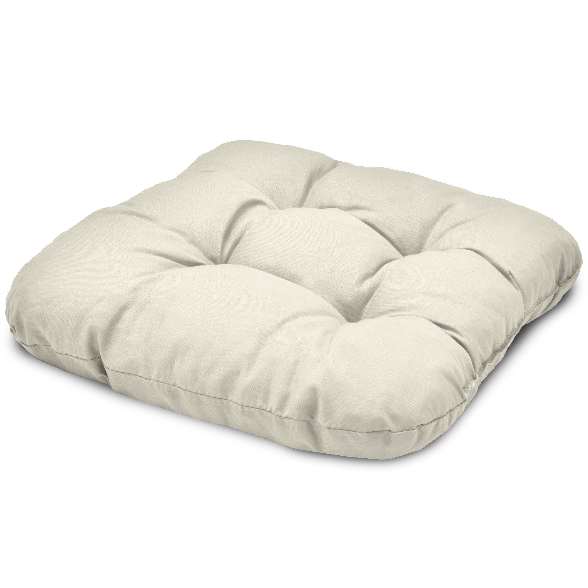Beautissu Stuhlkissen 4er Set Sitzkissen Lisa Natur, 40x40x8cm, Indoor & Outdoor Kissen mit 8cm Schaumstoff Füllung, widerstandsfähig