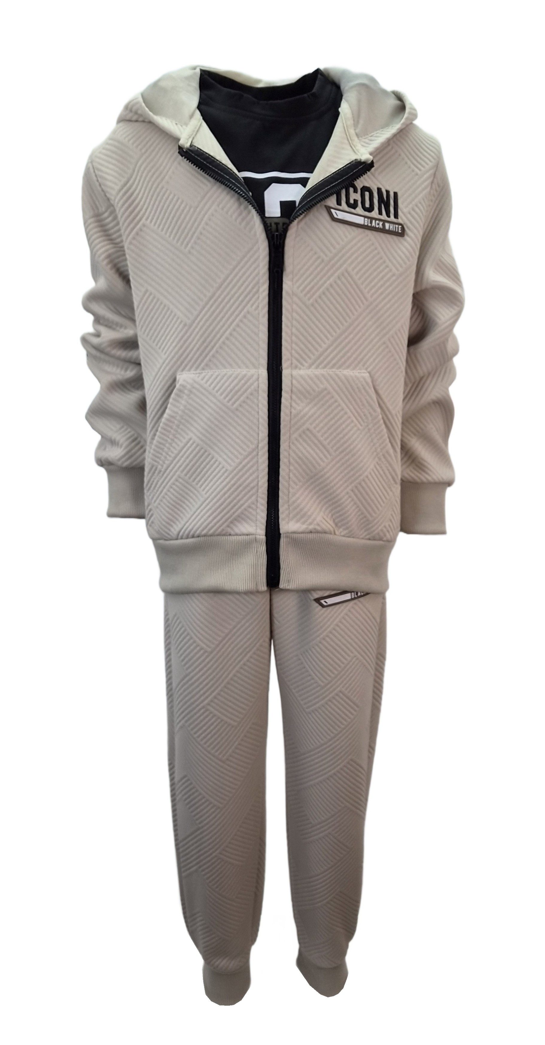 Hessis Freizeitanzug Jogginganzug Trainingsanzug JF7915 (Set, 3-tlg., Jacke, Shirt & Jogginghose) – Bild 2 von 5