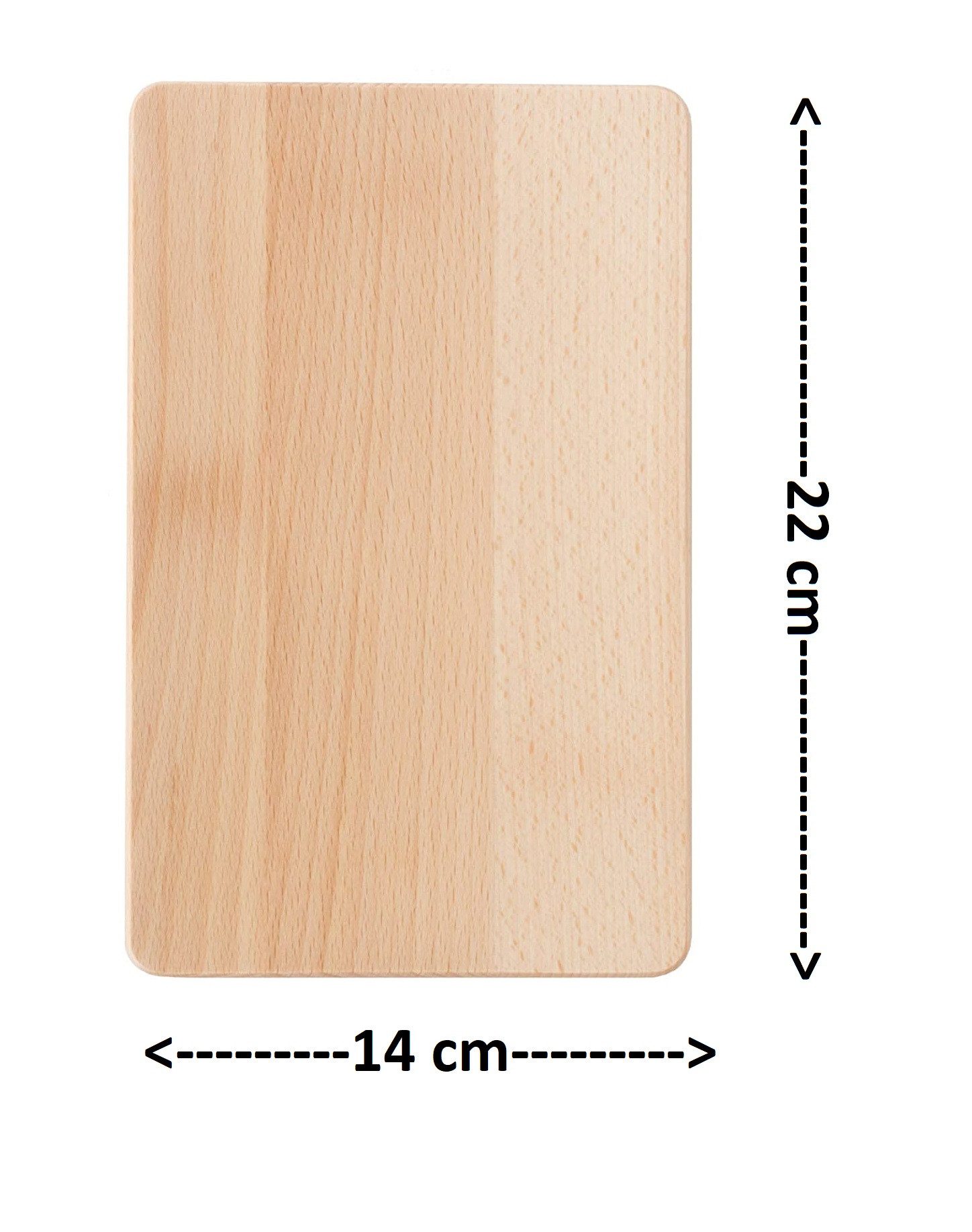 Kesper Frühstücksbrett Frühstücksbrettchen aus Birkenholz, 22 x 14 cm, 6er Pack, Birke, Ideal als Schneidbrett zum Frühstück
