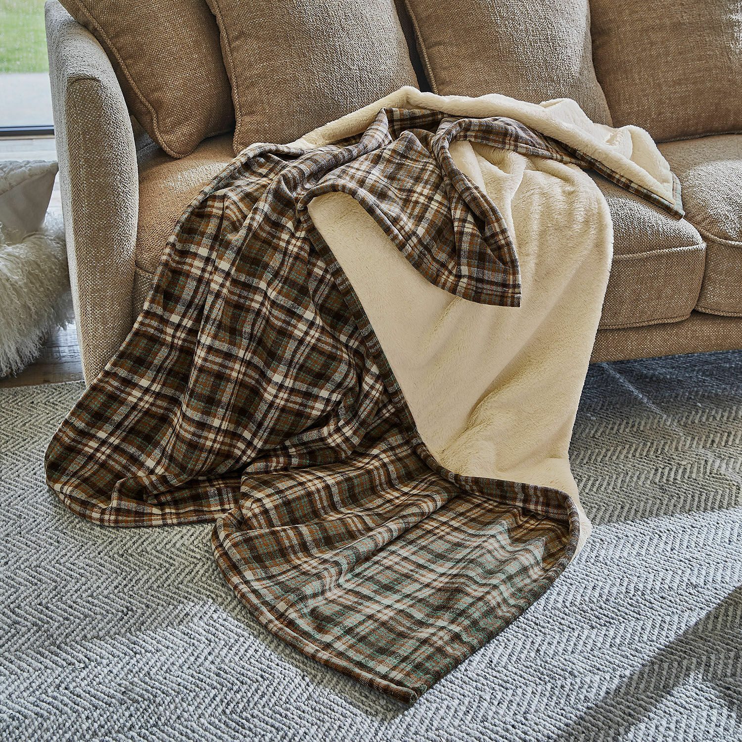 Mirabeau Tagesdecke Plaid Celestria braun/beige günstig online kaufen