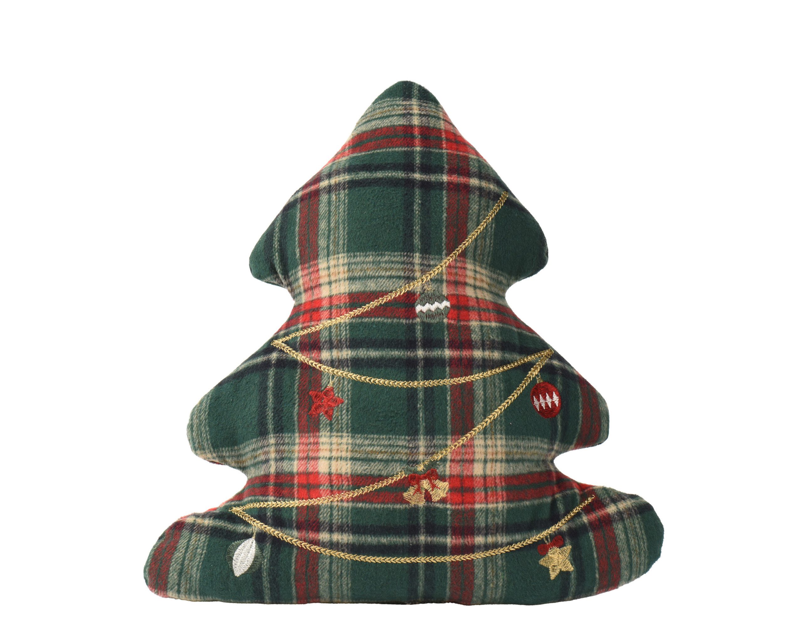 Kaemingk Dekokissen, Dekokissen Weihnachtsbaum 43cm Polyester Grün / Bunt