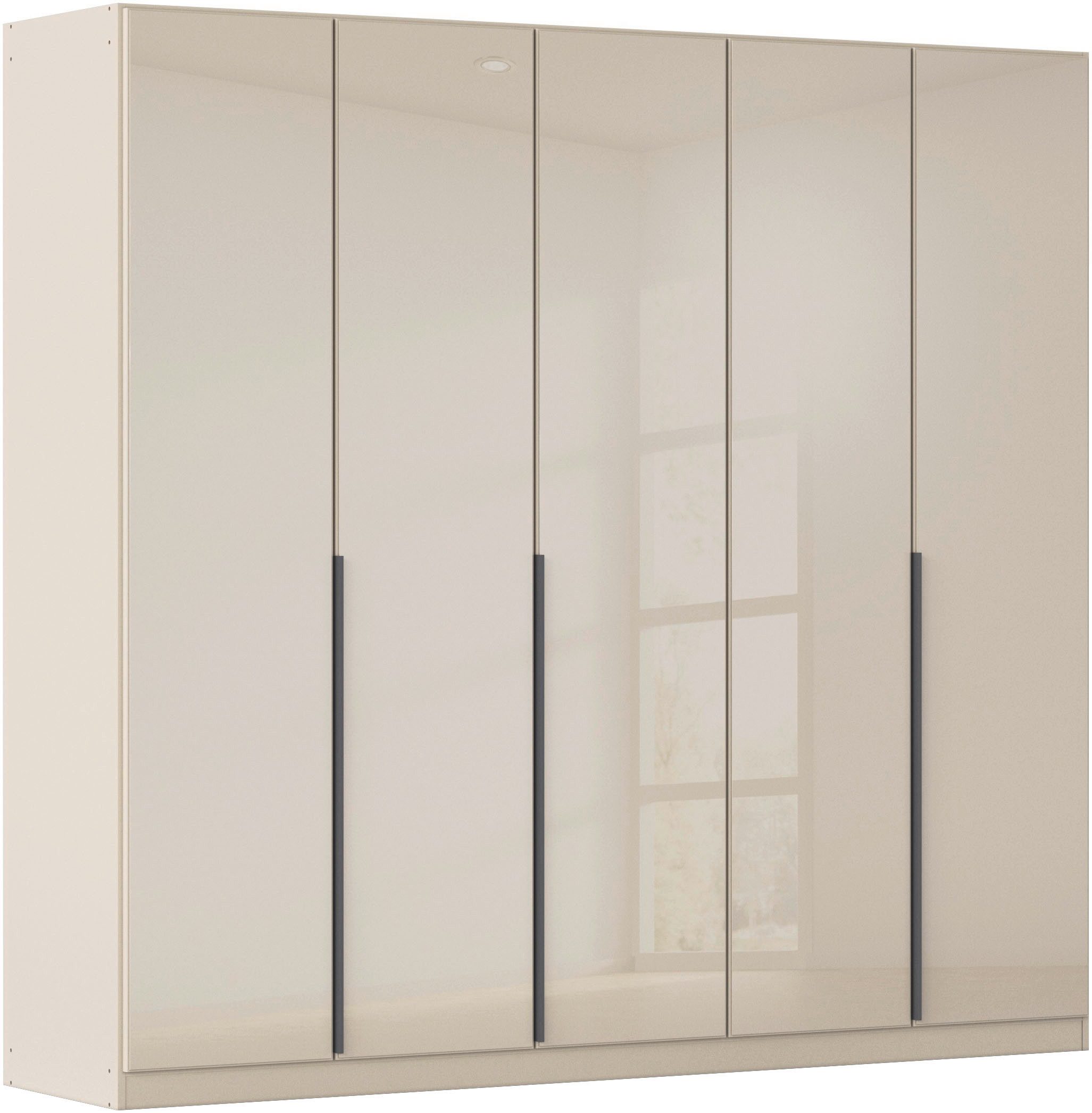 OTTO home Drehtürenschrank Kleiderschrank Kleiderschränke Schrank Garderobe AGORDO mit Glasfront (in zwei Griff-Farben, Breiten 91-405 cm) durchdachte Innenausstattung, in 8 Breiten und 2 Höhen MADE IN GERMANY